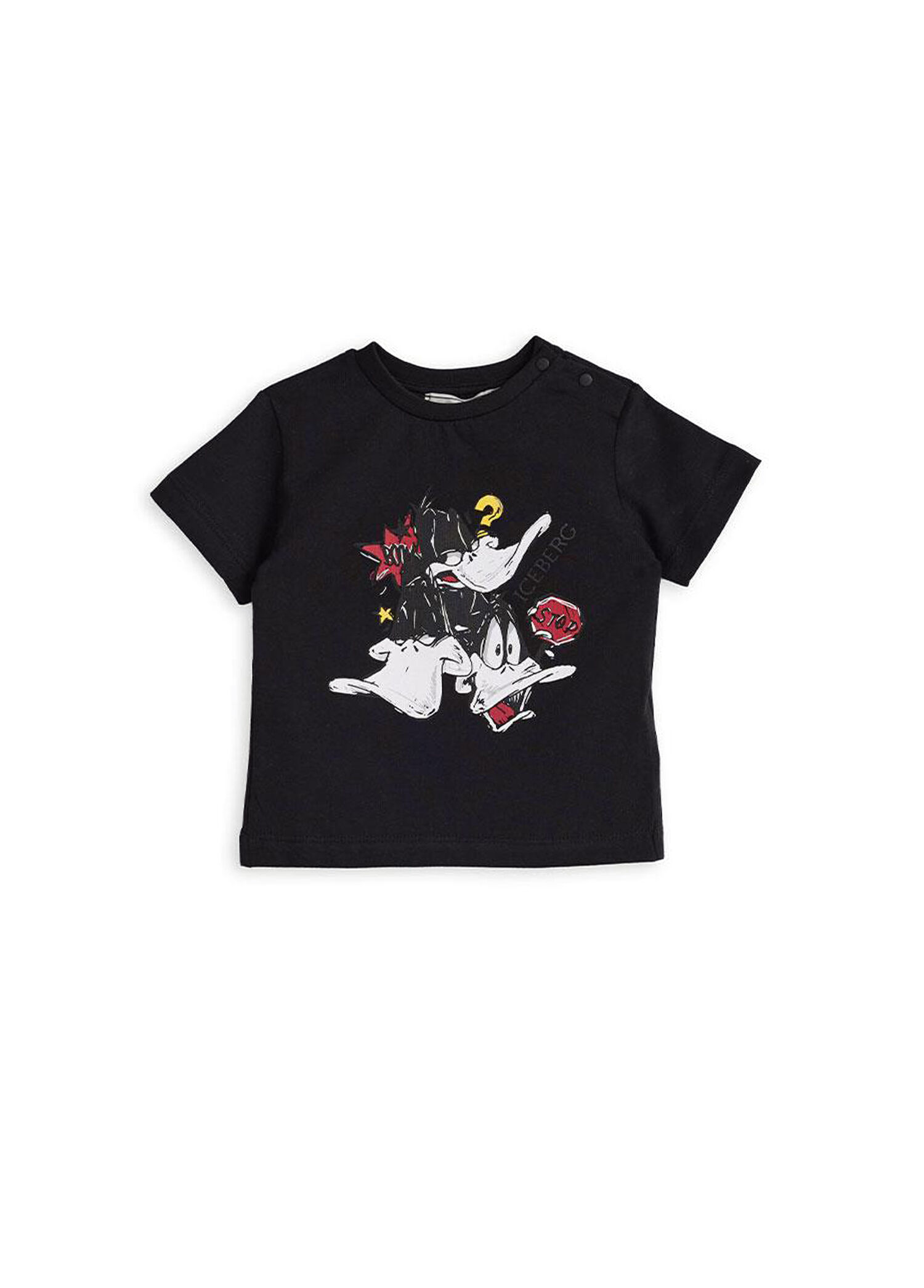 Siyah Baskılı Erkek Bebek Kısa Kollu T-shirt