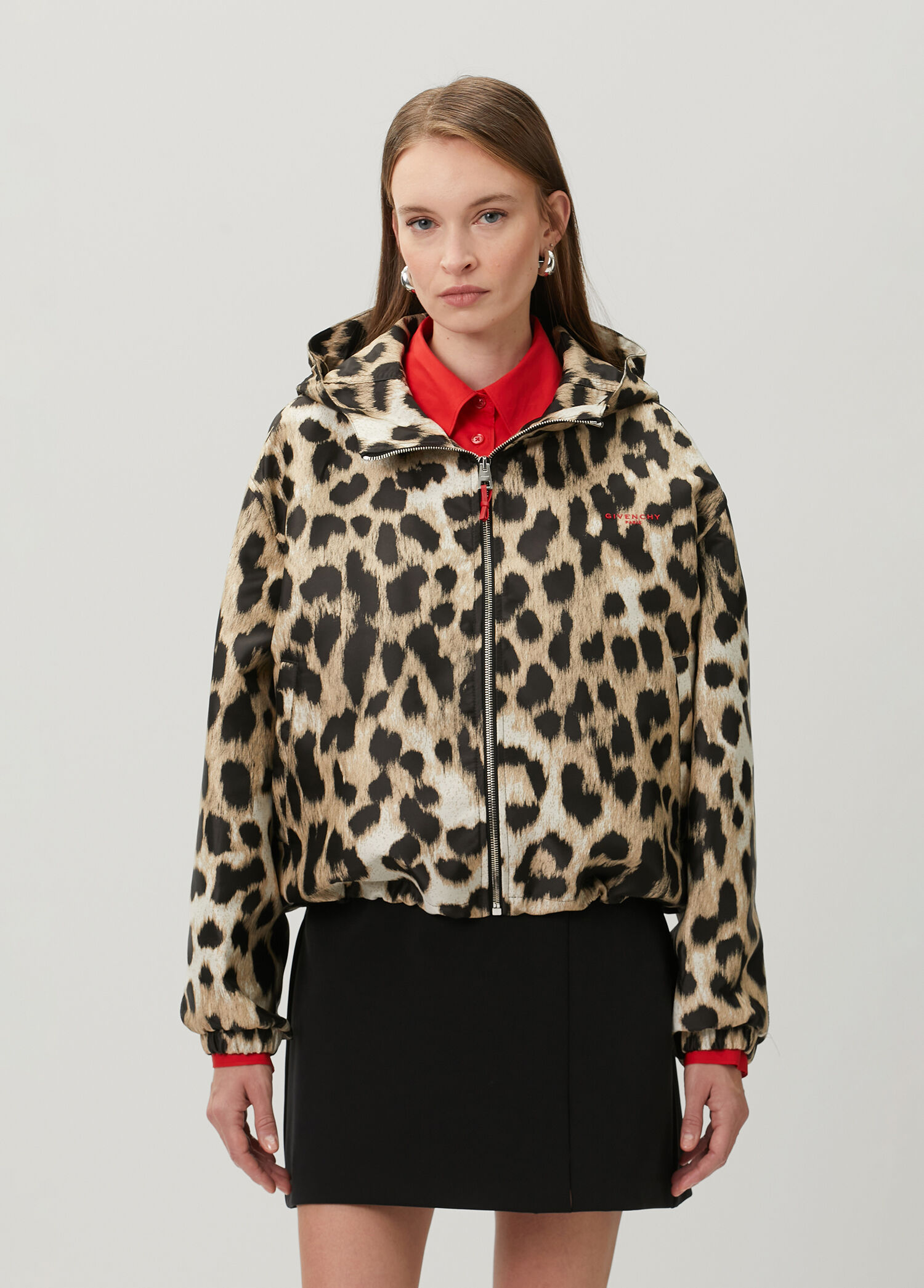 Leopard Print Hooded Jacket