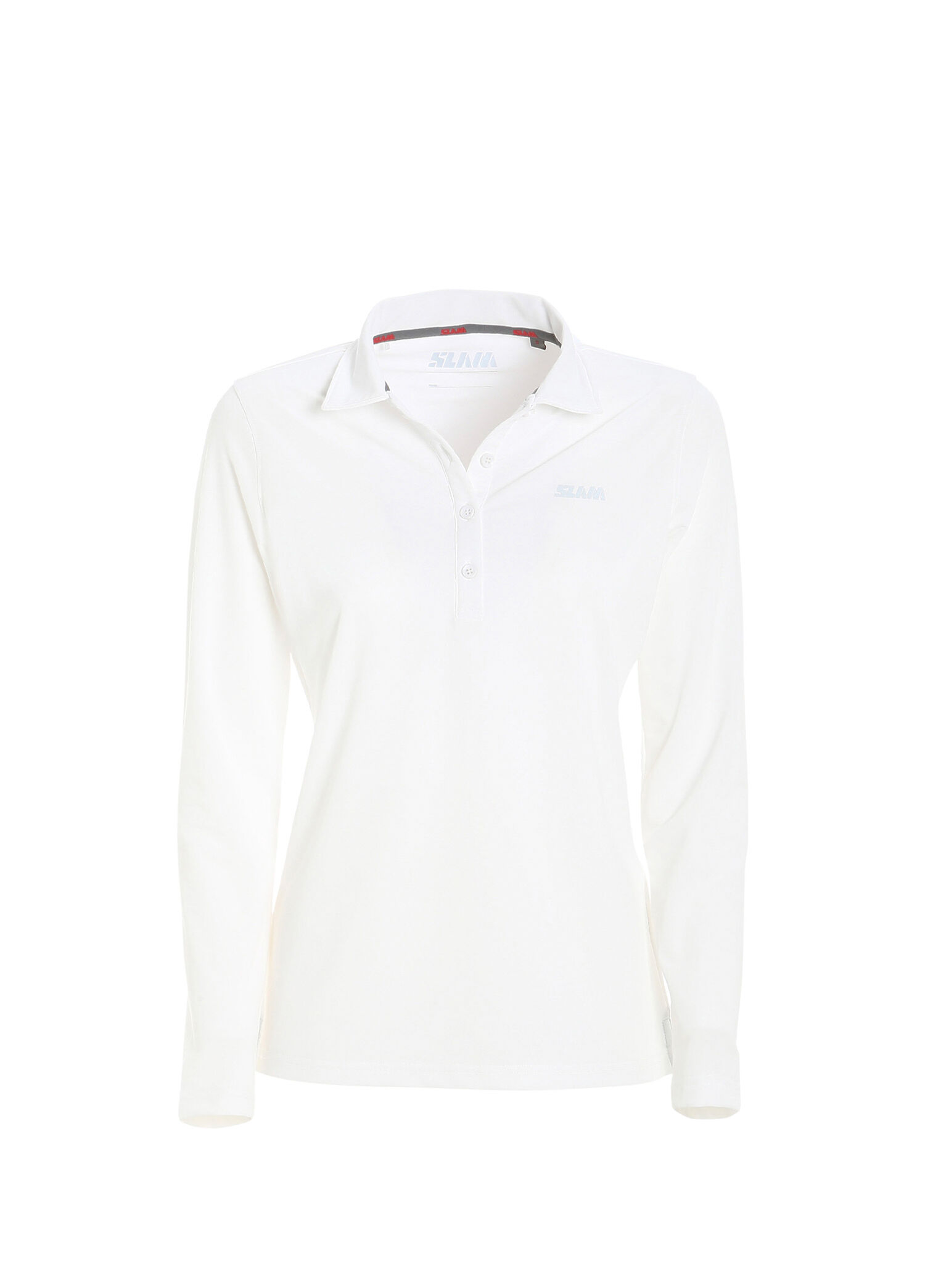 Slam Ws Tech Pique Polo Ls Beyaz Uzun Kollu Kadın Spor T-shirt