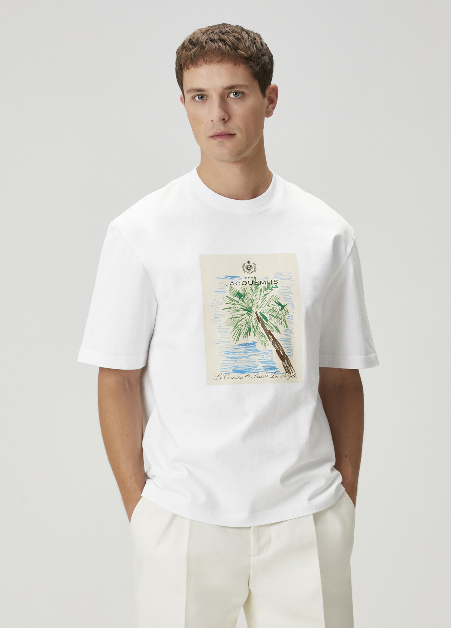 Relaxed Fit Marino Beyaz T-shirt