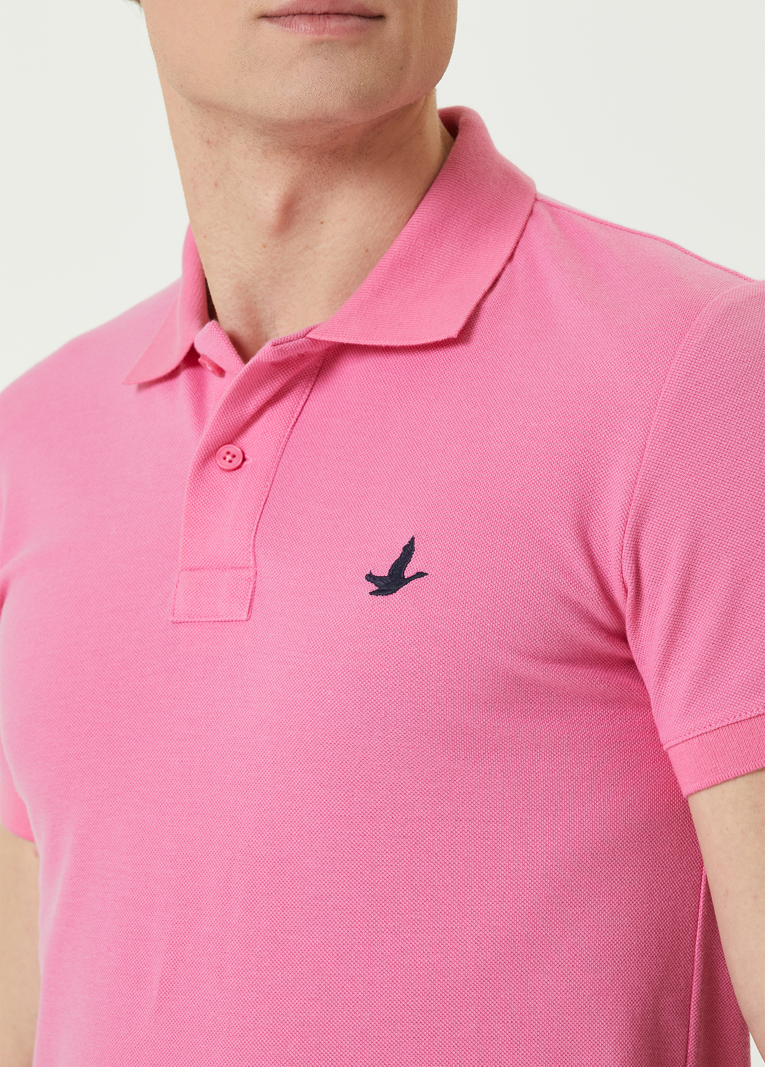 Slim Fit Pembe Polo Yaka T-shirt_4