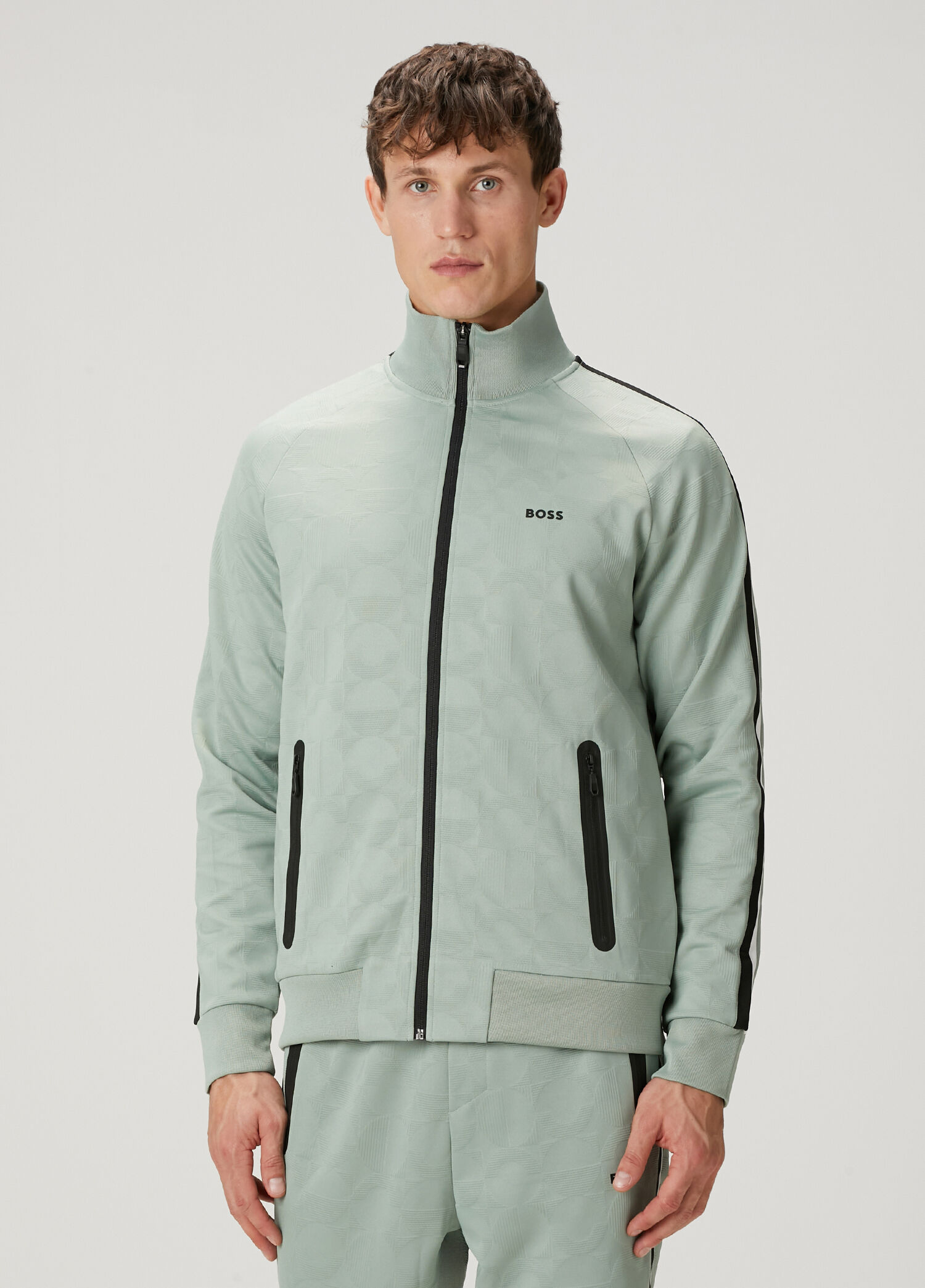 Yeşil Logo Jakarlı Sweatshirt