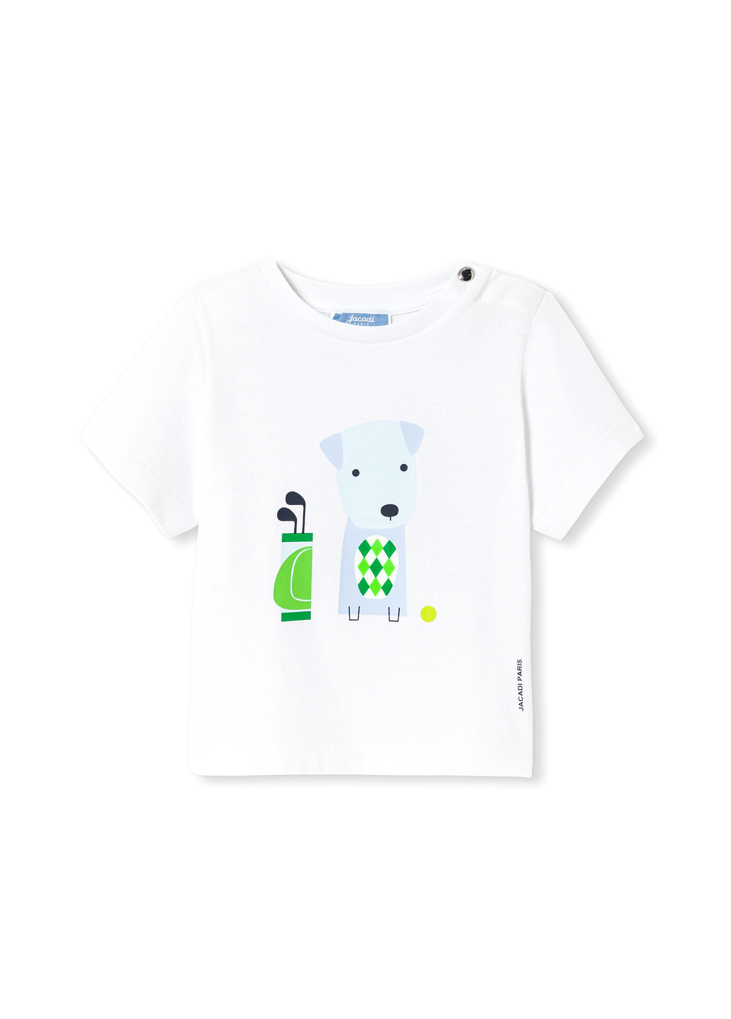 Golf Temalı Baskılı Beyaz Erkek Bebek T-shirt