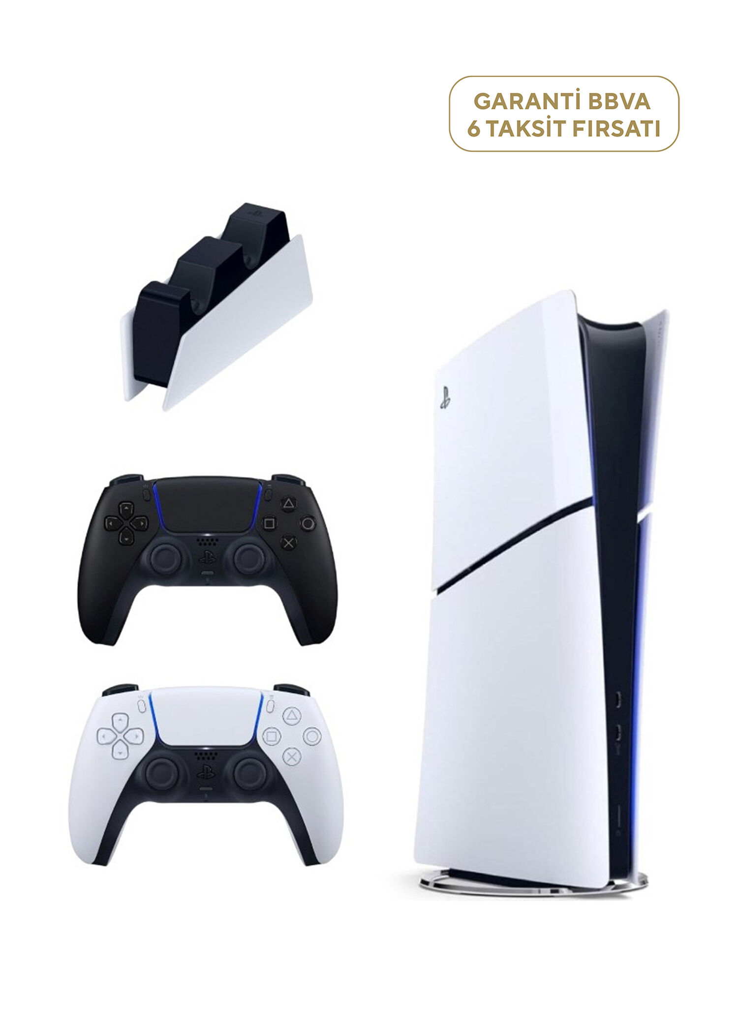 PlayStation 5 Slim Digital Edition 825 GB SSD Oyun Konsolu + 2. PS5 Kol Siyah + PS5 Şarj İstasyonu (Yeni Sürüm)