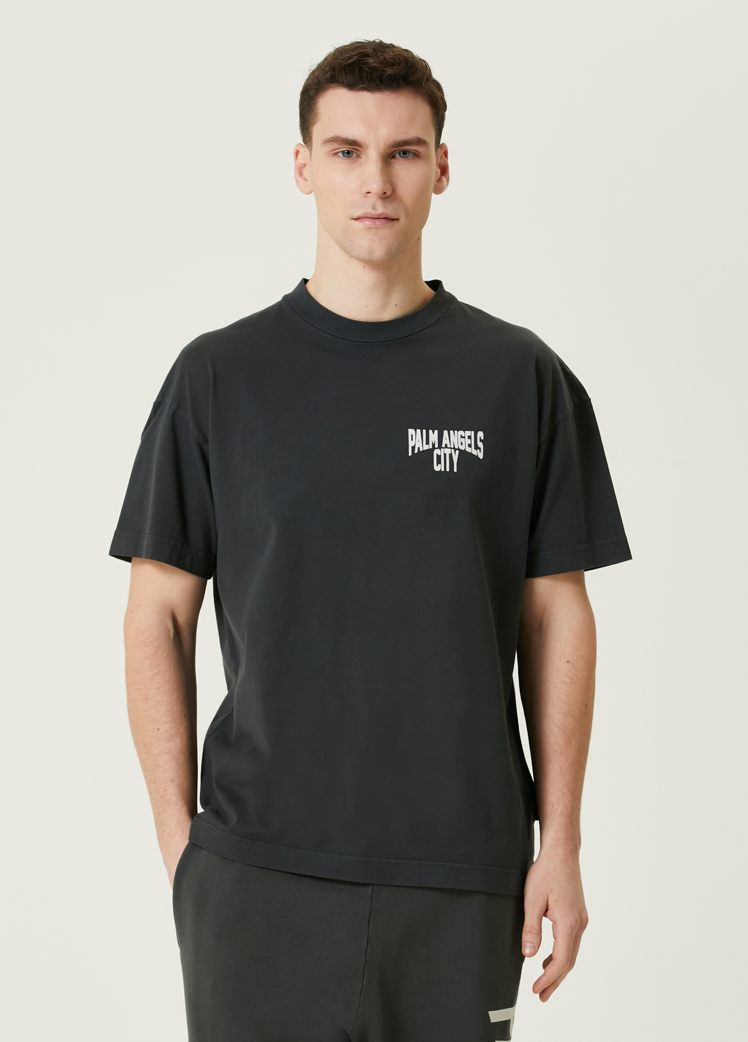 Gri Logo Baskılı T-shirt