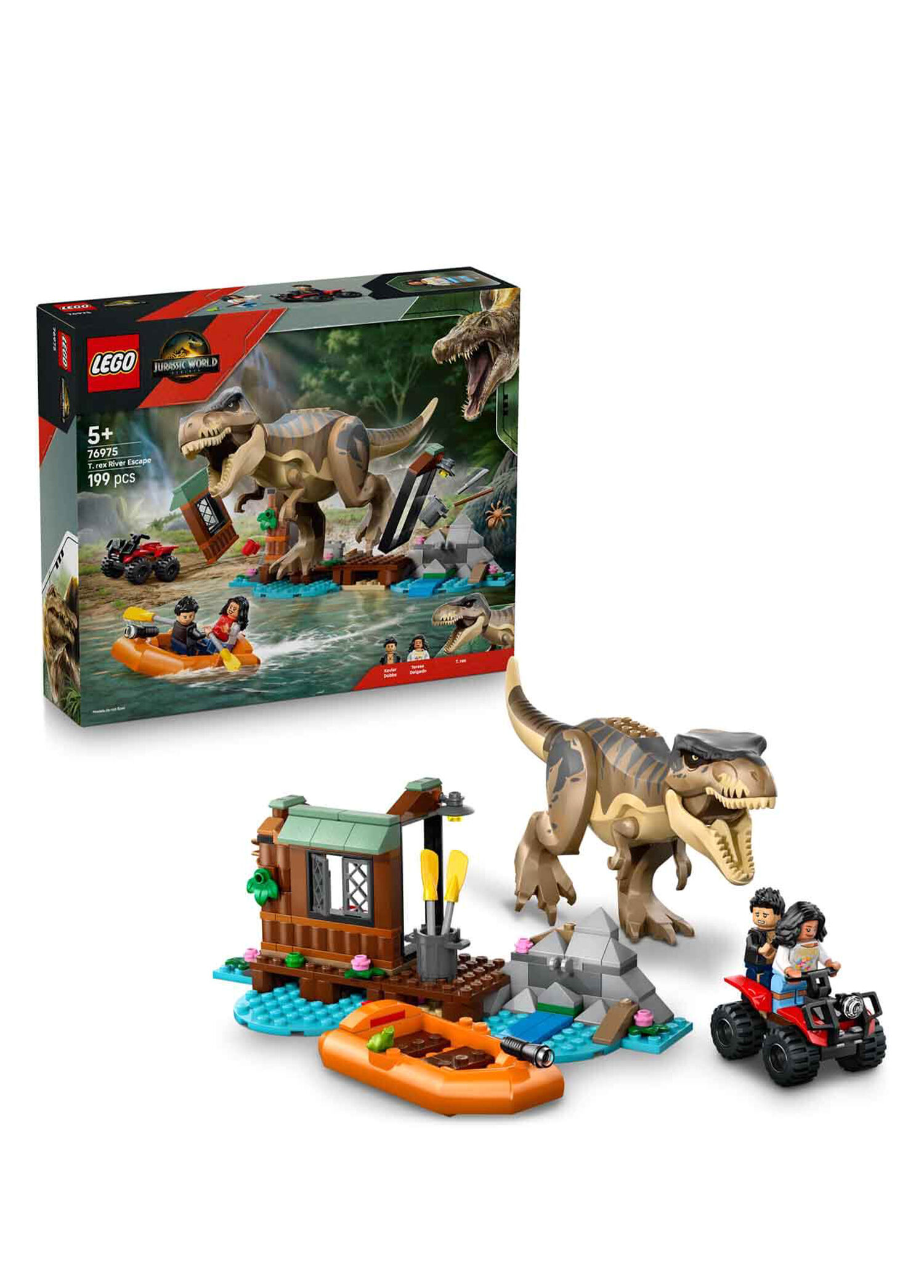 LEGO - Jurassic World T. rex Nehir Kaçışı 199 Parça 5+ Yaş Yapı Oyuncağı 76975 - Çok Renkli