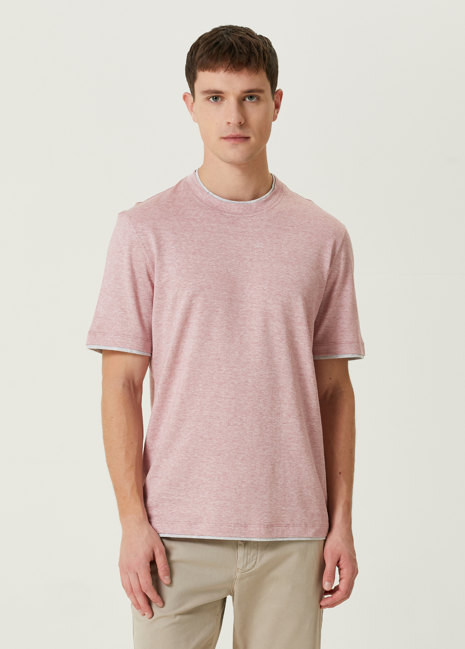 Pembe Keten T-shirt