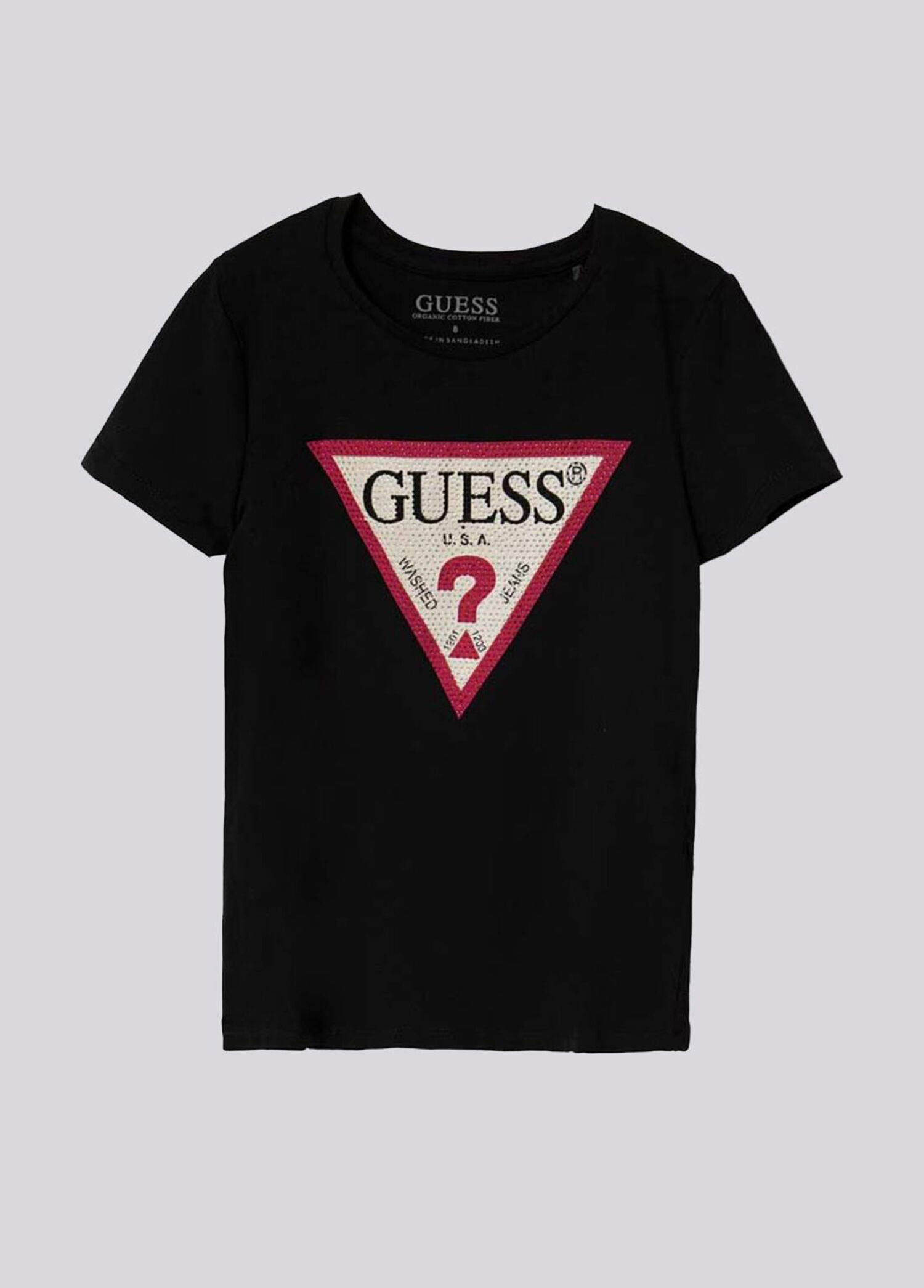 Baskılı Siyah Kısa Kollu Kız Çocuk T-shirt
