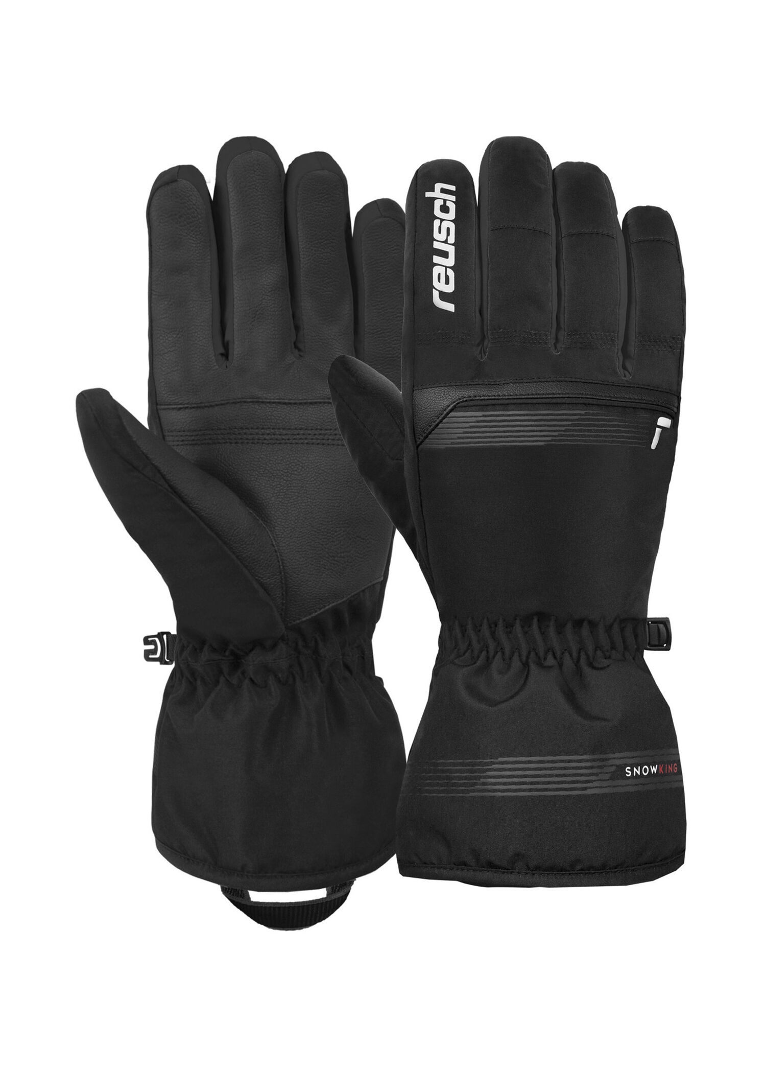 Snow King Black White Deri Erkek Kayak Eldiveni