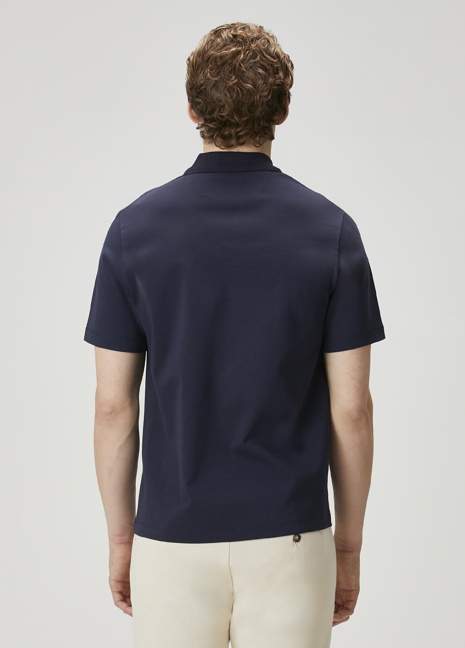 Comfort Fit Lacivert Polo T-shirt_4