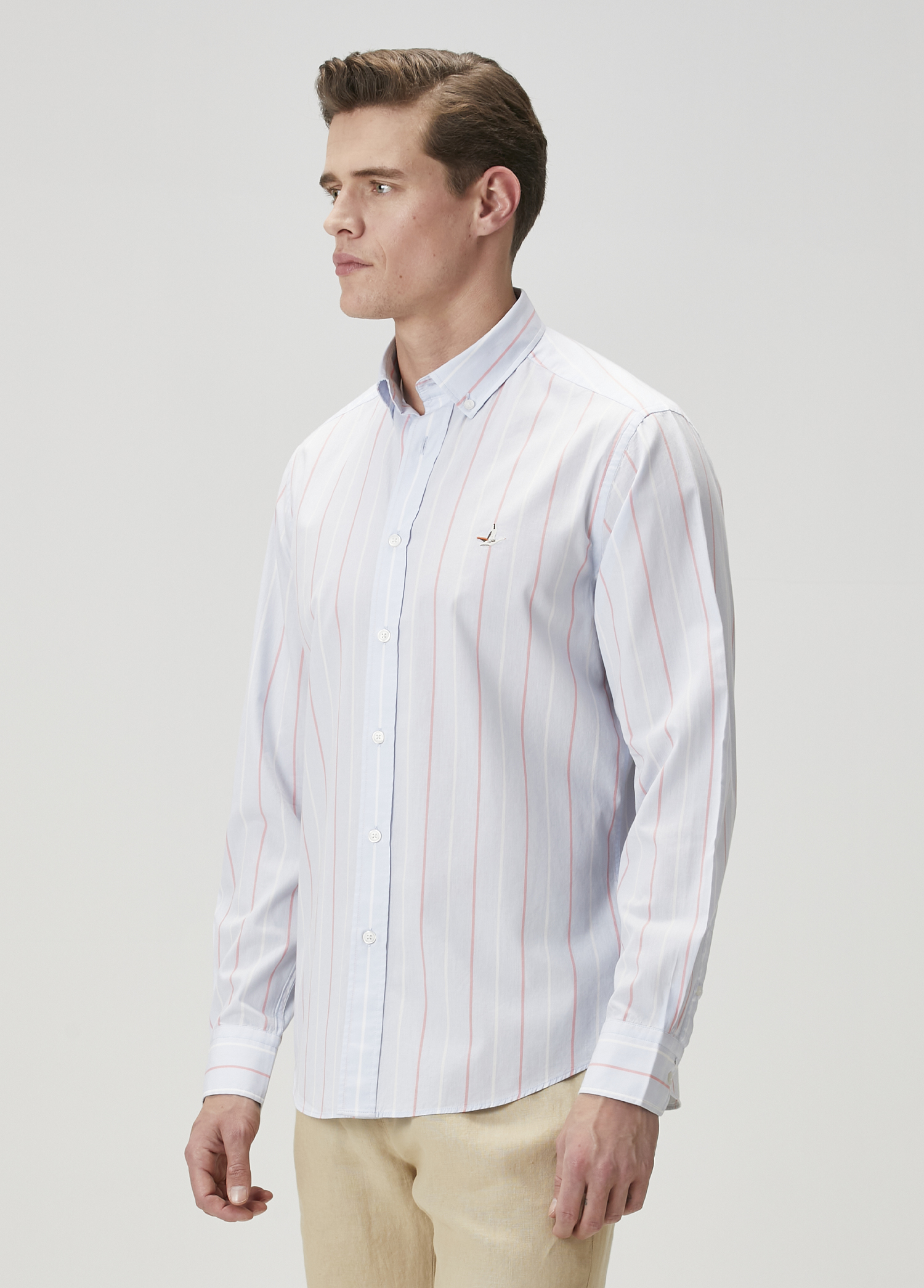 Slim Fit Çizgili Gömlek_3