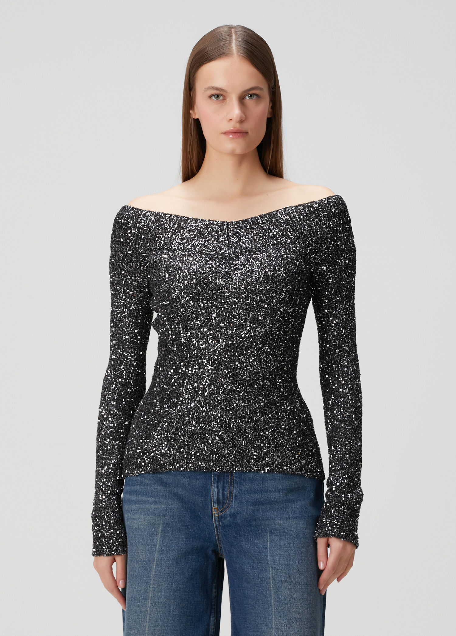 P Stella Mccartney Siyah Payetli Bluz