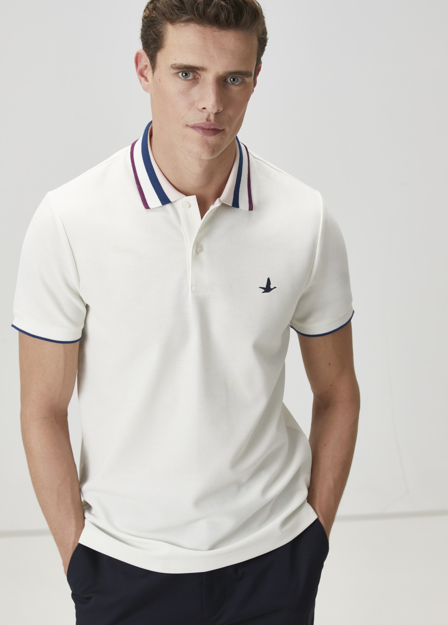 Comfort Fit Beyaz Polo Yaka T-shirt_1