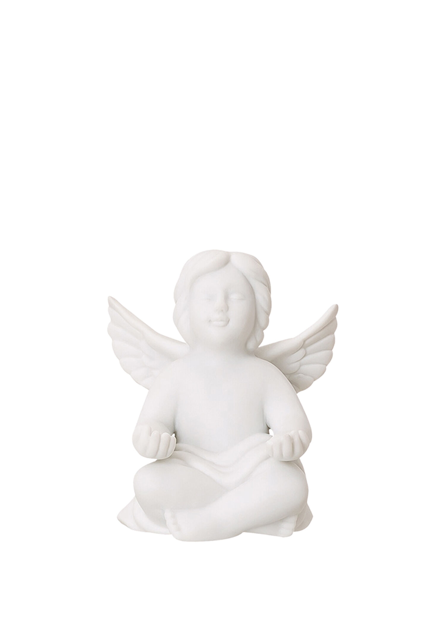 Meditasyon Yapan Melek Beyaz Porselen Biblo 7 cm
