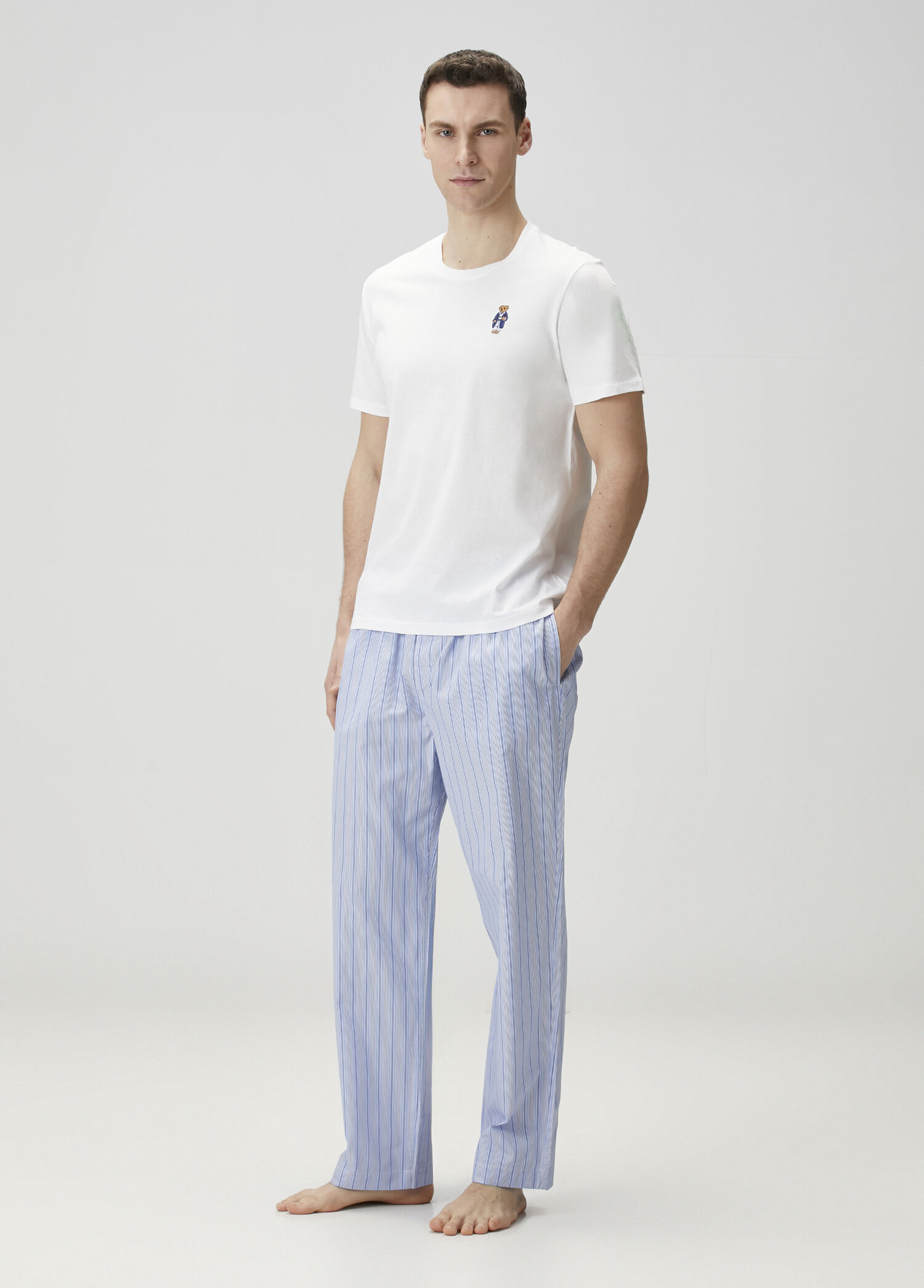 Beyaz Mavi Pijama Set