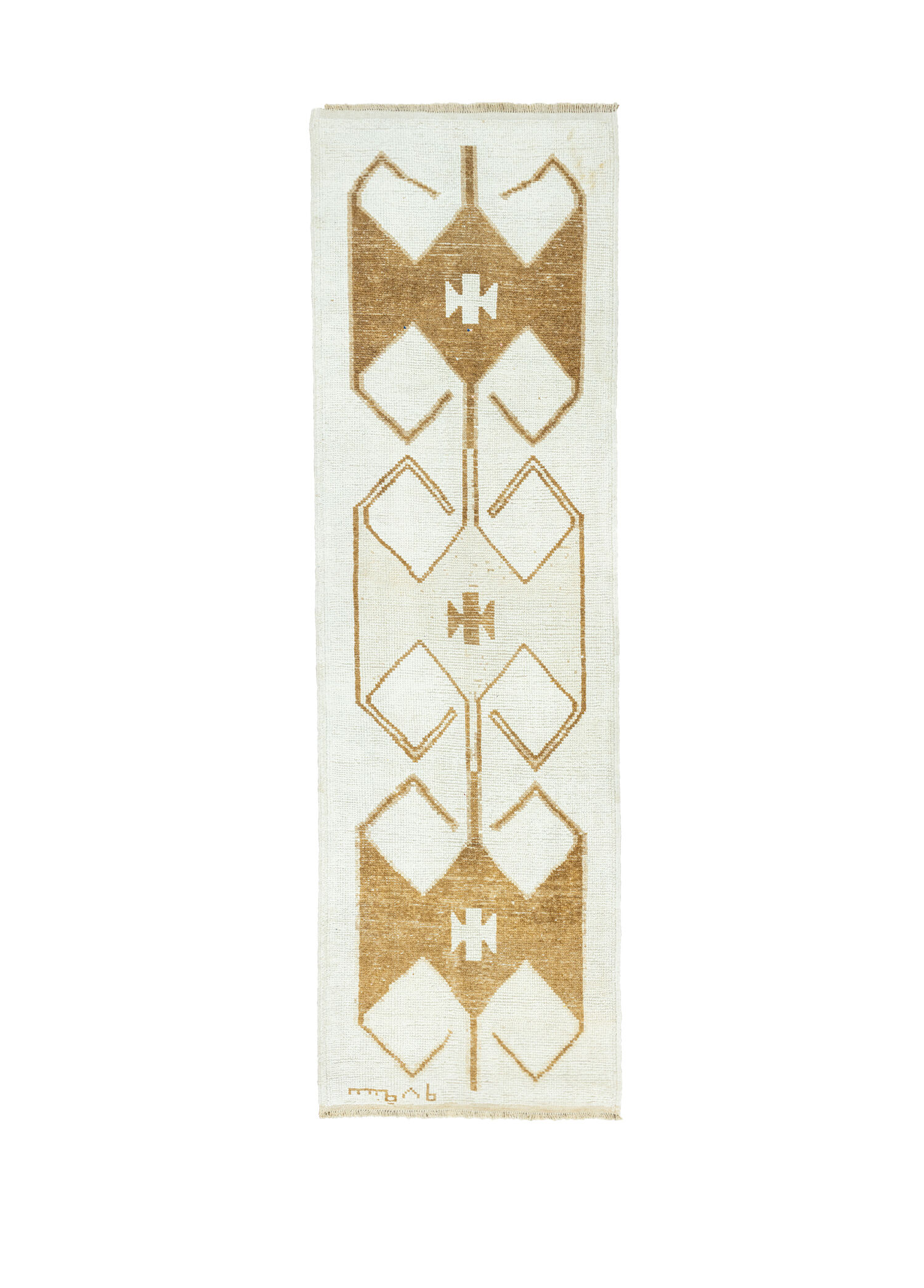 Land İlkel Tasarımlı El Dokuma Yolluk 98x320 cm