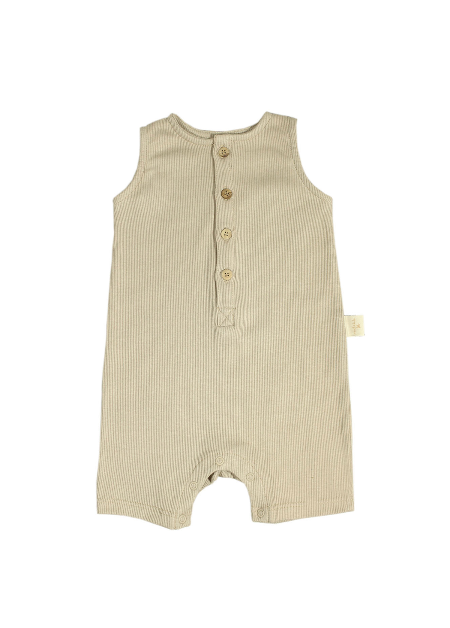 Ribbed Worker Overall Beige Bebek Tulum