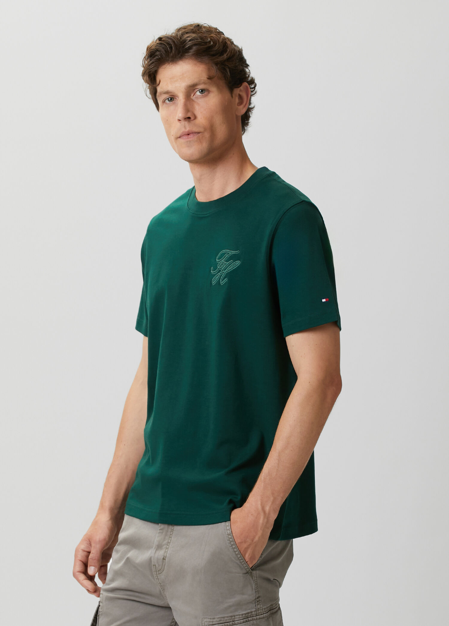 Script Light Yeşil Interlock T-shirt