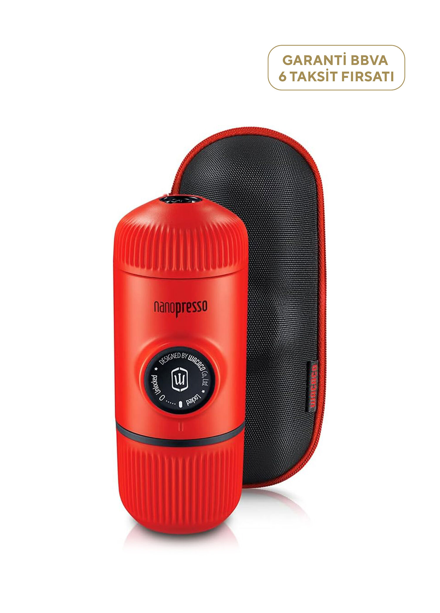 Nanaopresso Lav Kırmızı Taşınabilir Espresso Makinesi
