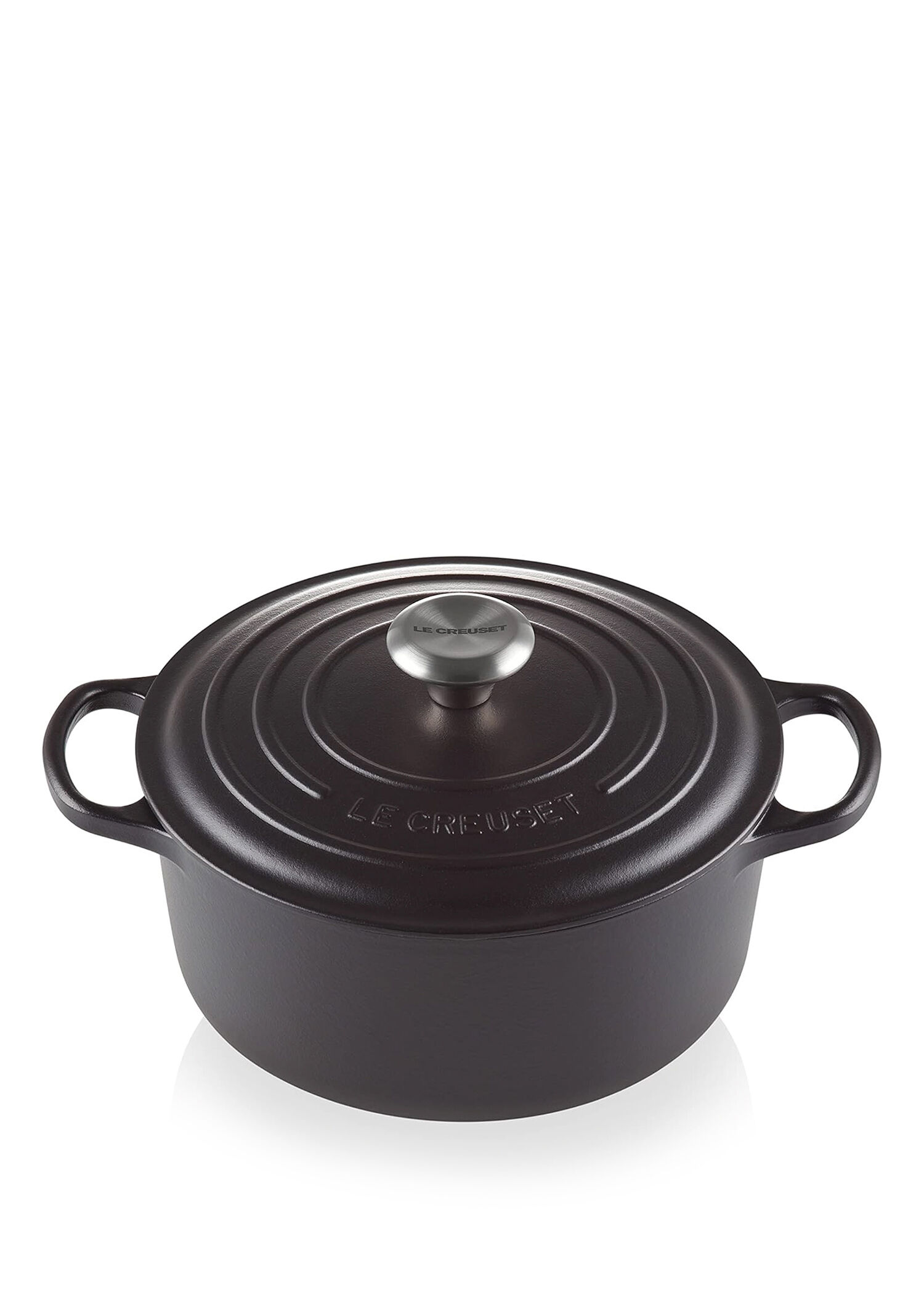 Le Creuset - İmza Koleksiyonu Mat Siyah Döküm Tencere 24 cm - Mat Siyah