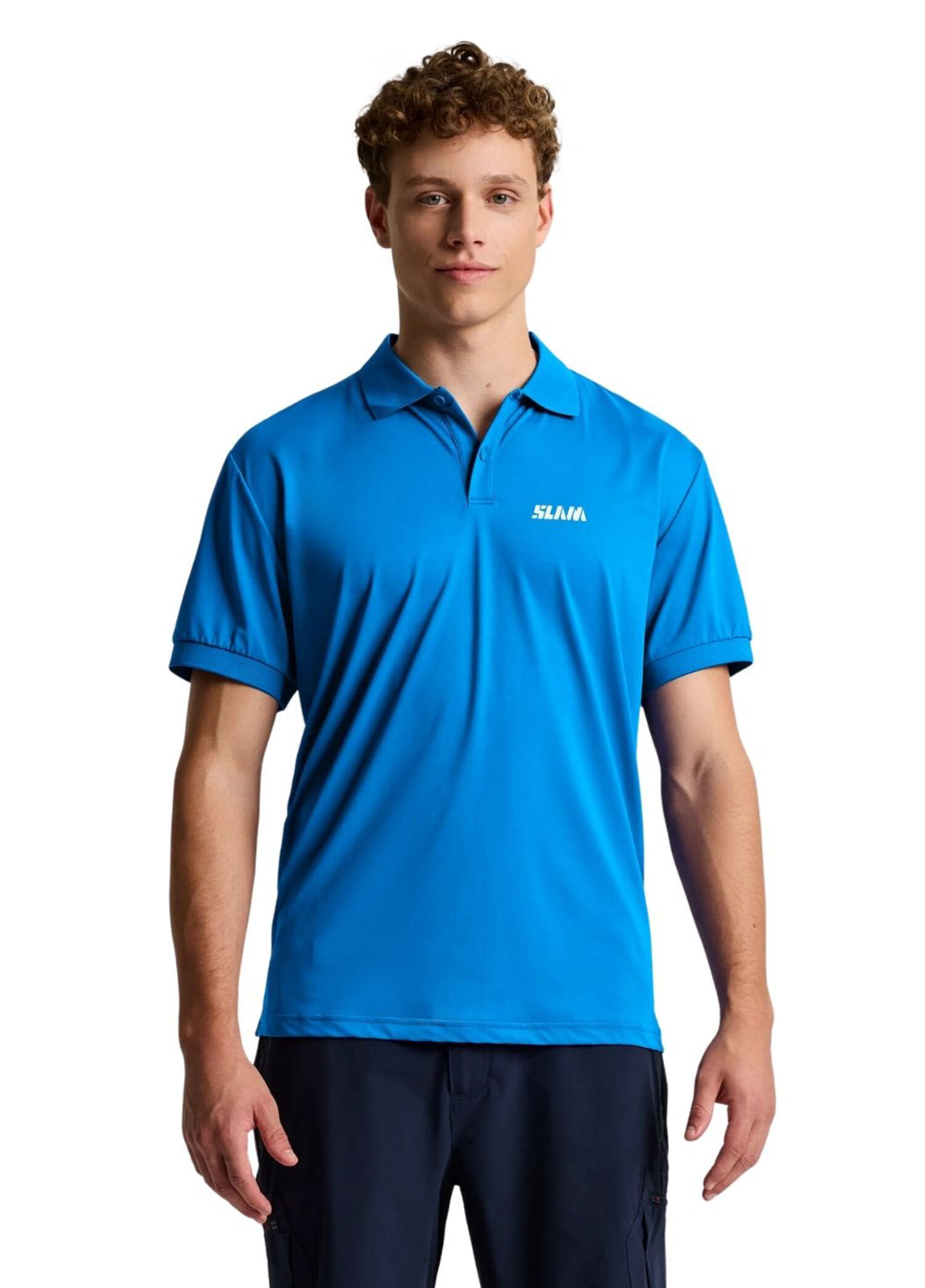 Slam Tech Pique Polo Evo Mavi Polo Yaka Kısa Kollu Erkek T-shirt