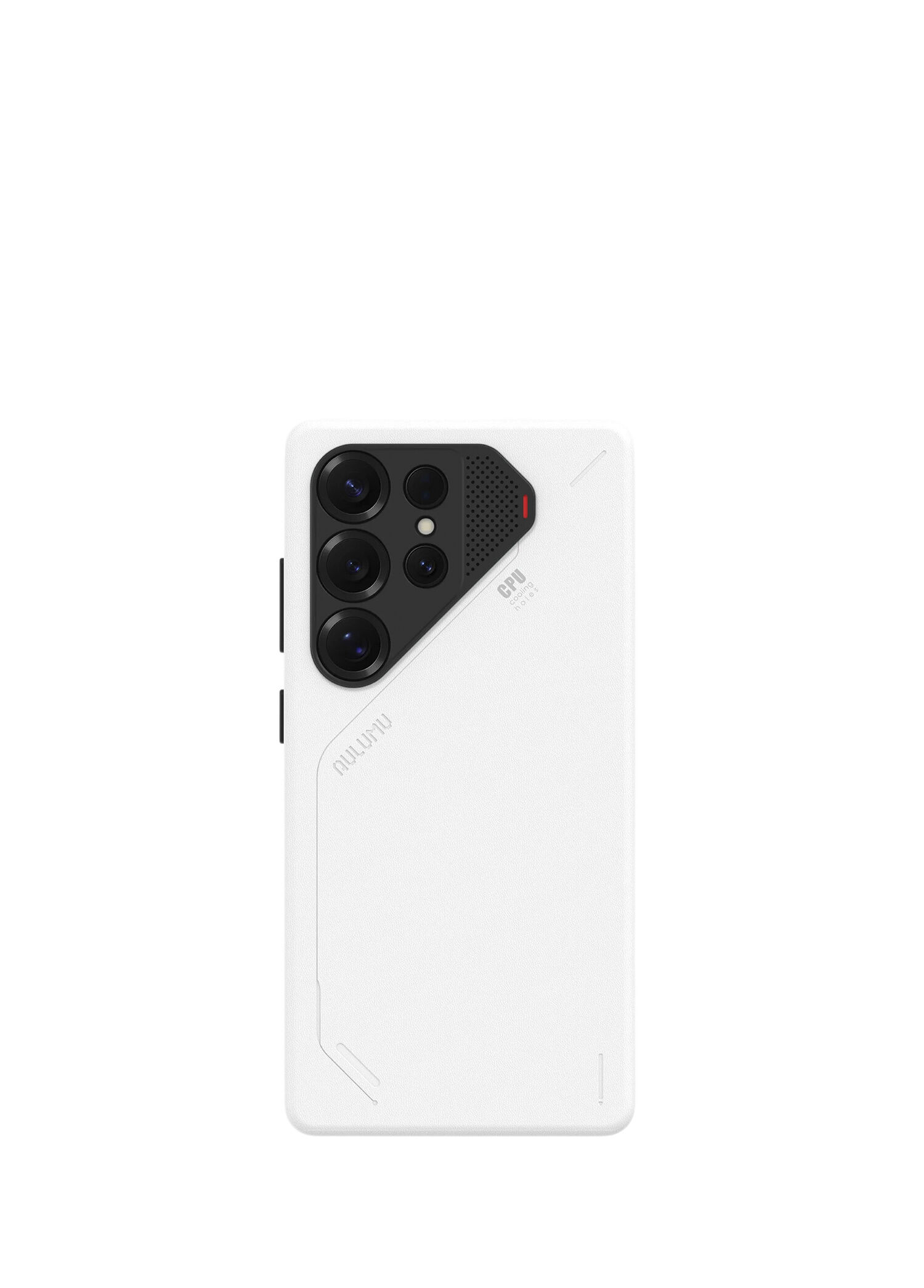 Aulumu - Samsung S25 Ultra Uyumlu Deri CPU Soğutma Delikli Telefon Kılıfı - Beyaz