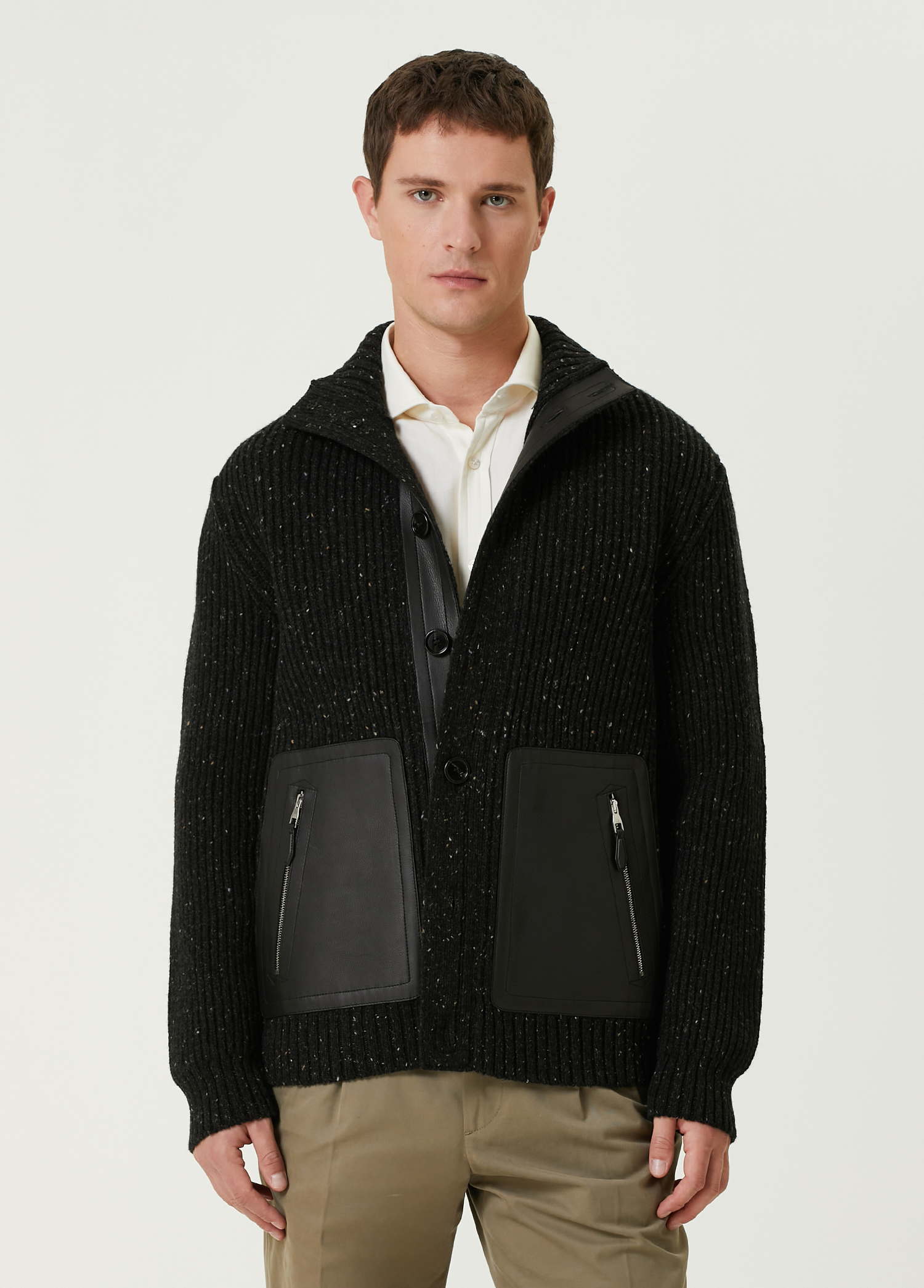 Black Dunhill Black Men Black Merino Knit Jacket 1600782 Black Dunhill Black Men Black Merino Knit Jacket 1600782
