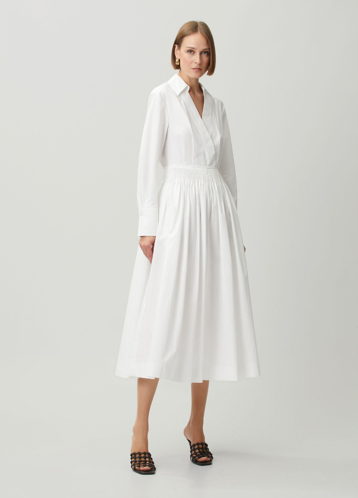 White Midi Shirt Dress