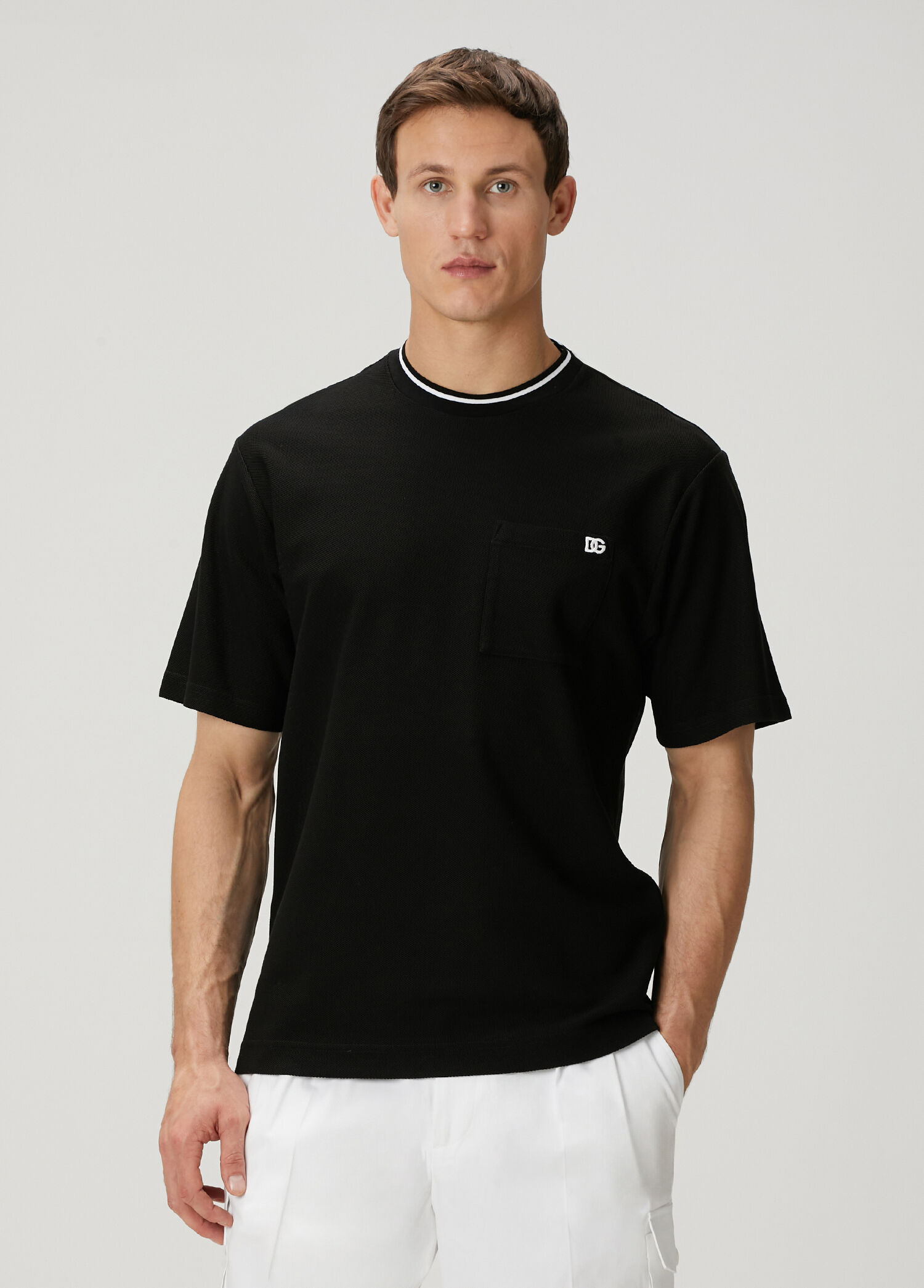 Siyah Logo Nakışlı T-shirt