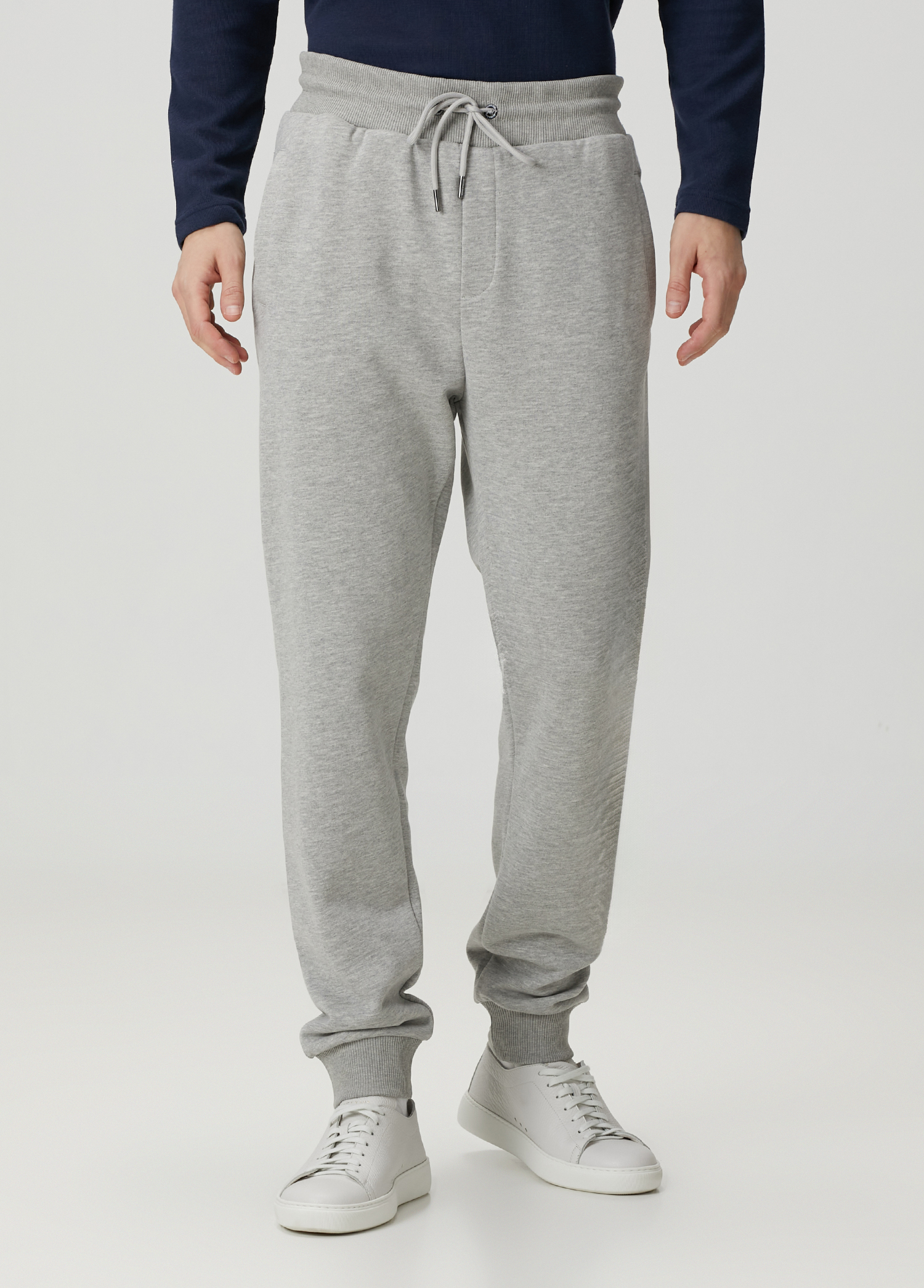 Gri Beli Kordonlu Jogger Eşofman Altı_1