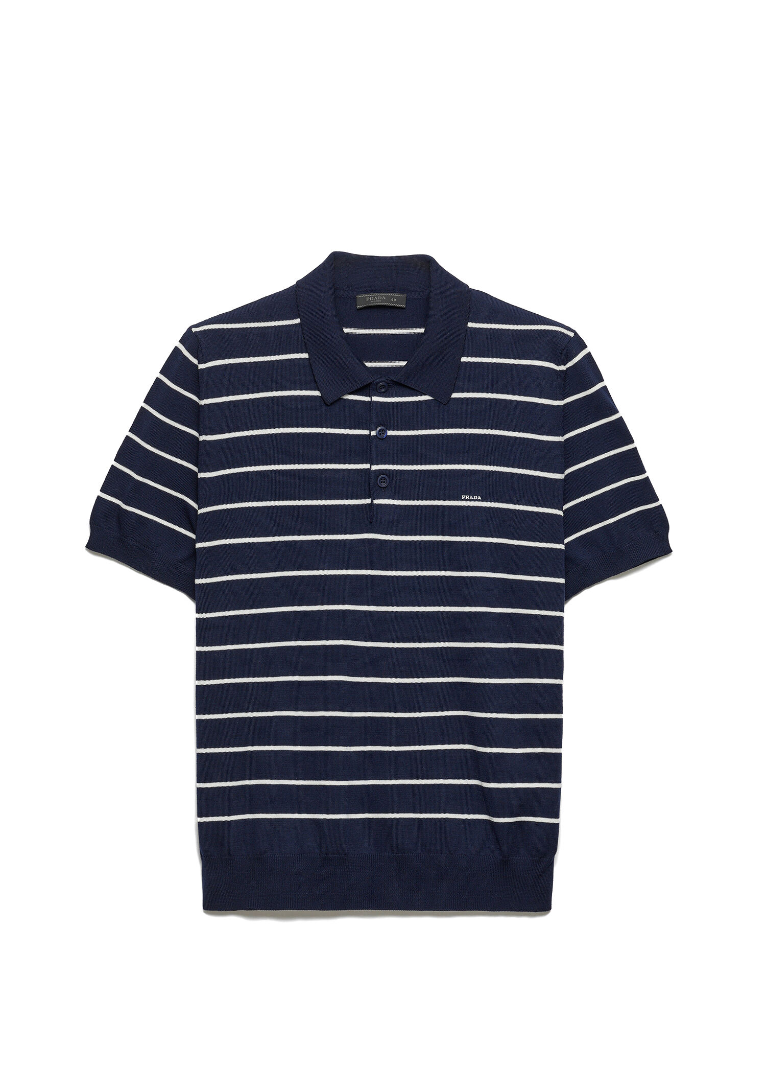 Çizgili Mavi Polo Yaka Kısa Kollu Erkek T-shirt