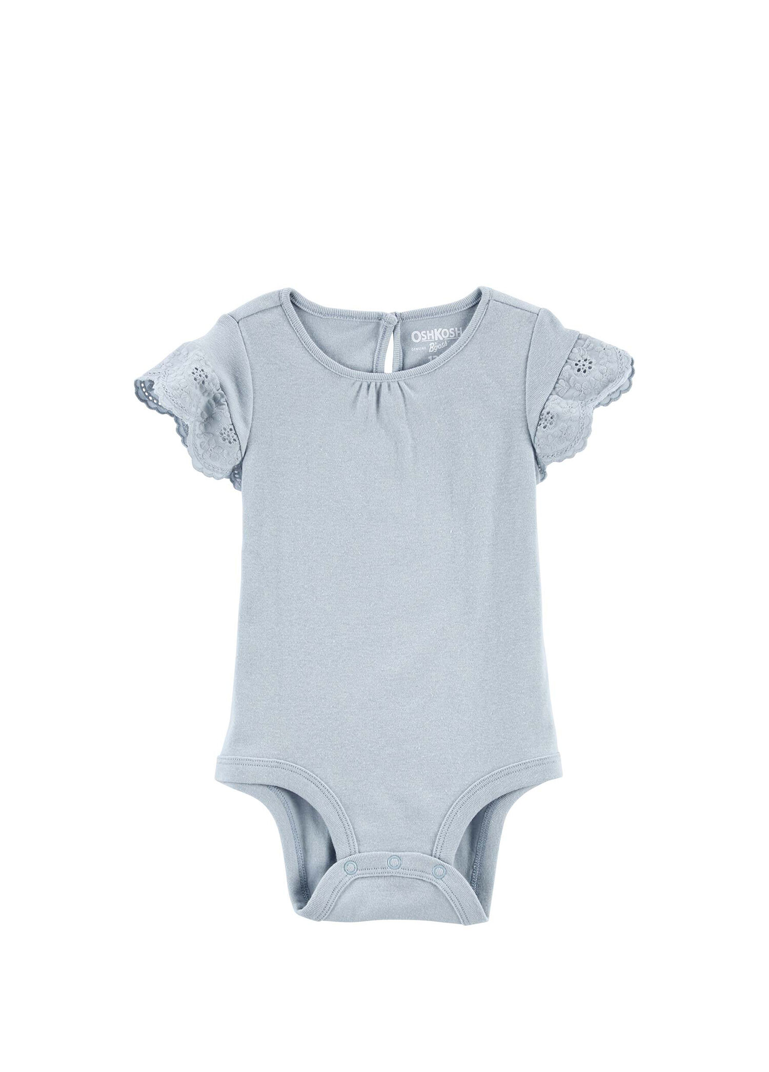 Fisto Detaylı Mavi Kız Bebek Kısa Kollu Body