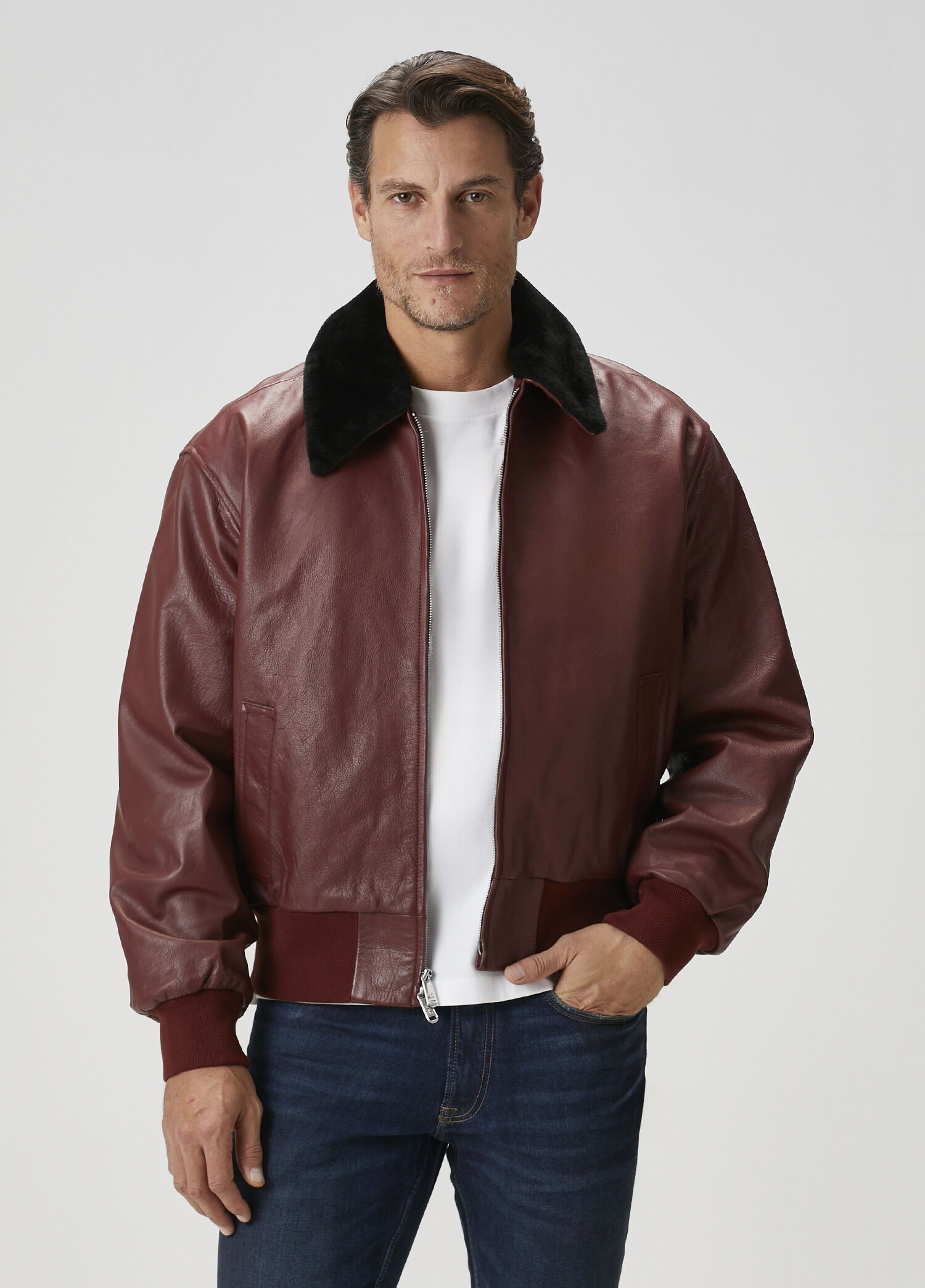 Taba Deri Bomber Ceket