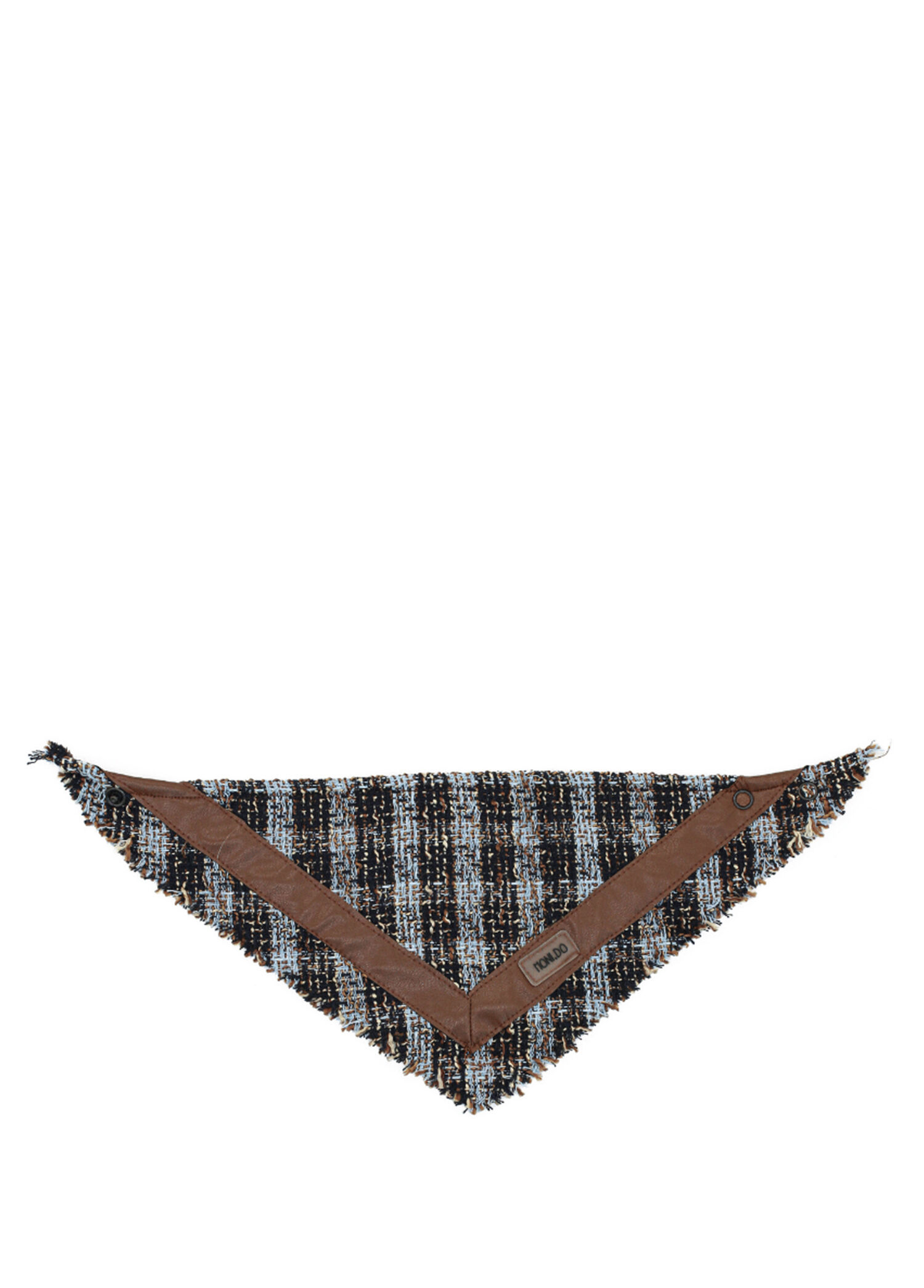 Mavi Deri Detaylı Köpek Bandana