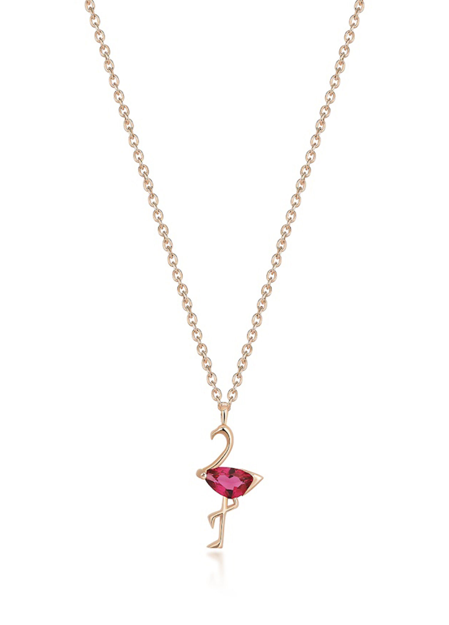 Candy Flamingo Necklace 14 Ayar Sarı Altın Kız Çocuk Kolye