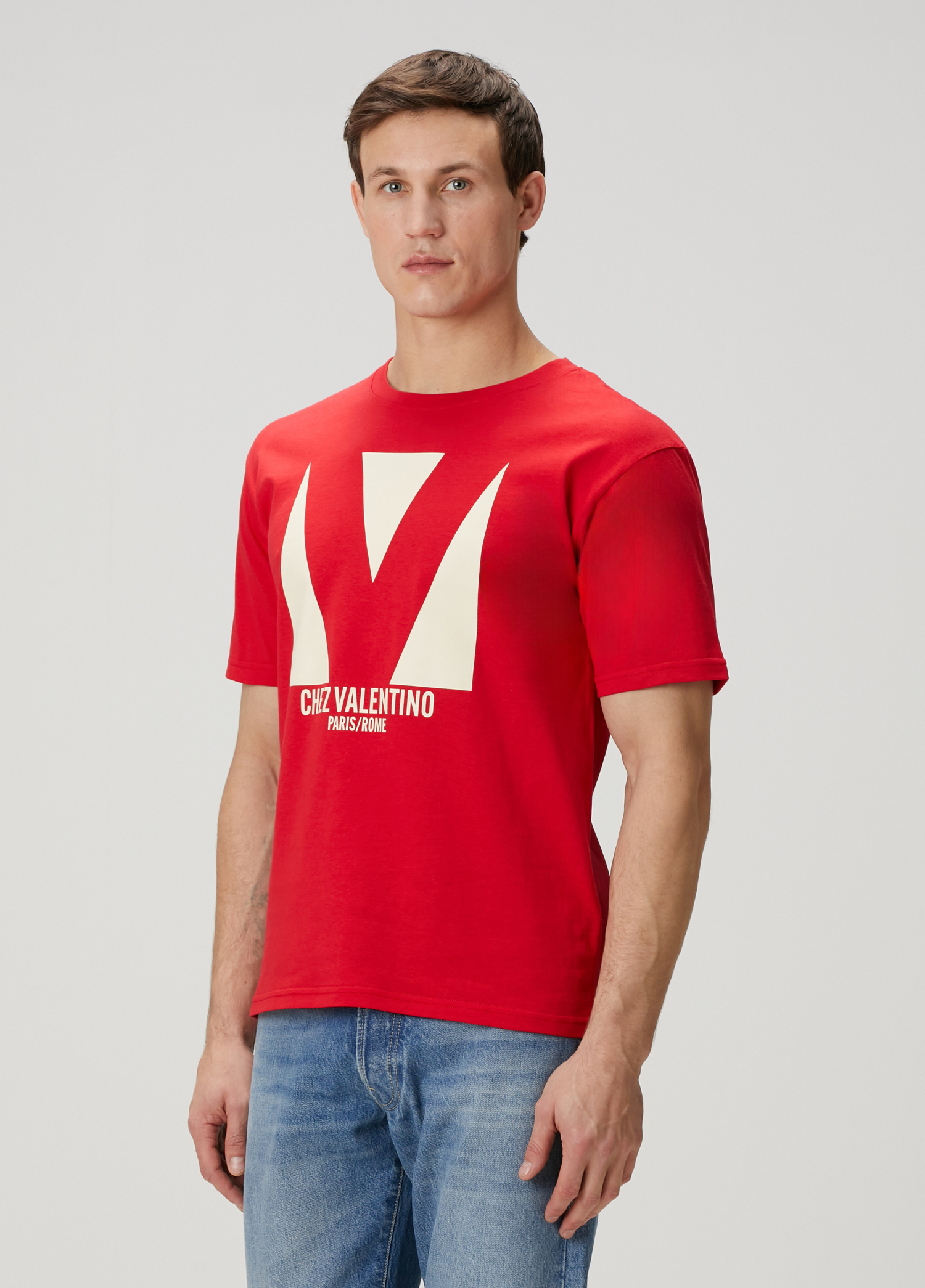 Kırmızı Logo Baskılı T-shirt