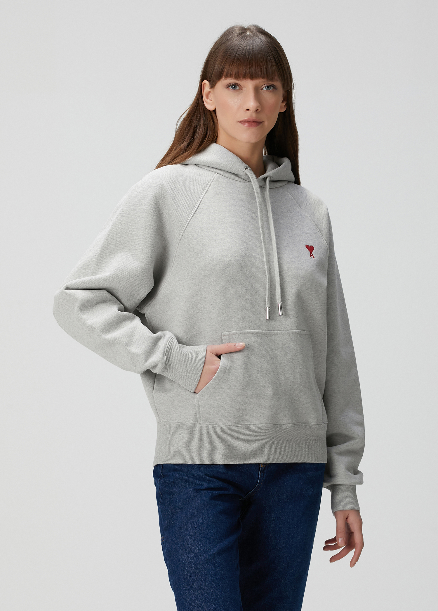 Gri Kapüşonlu Sweatshirt