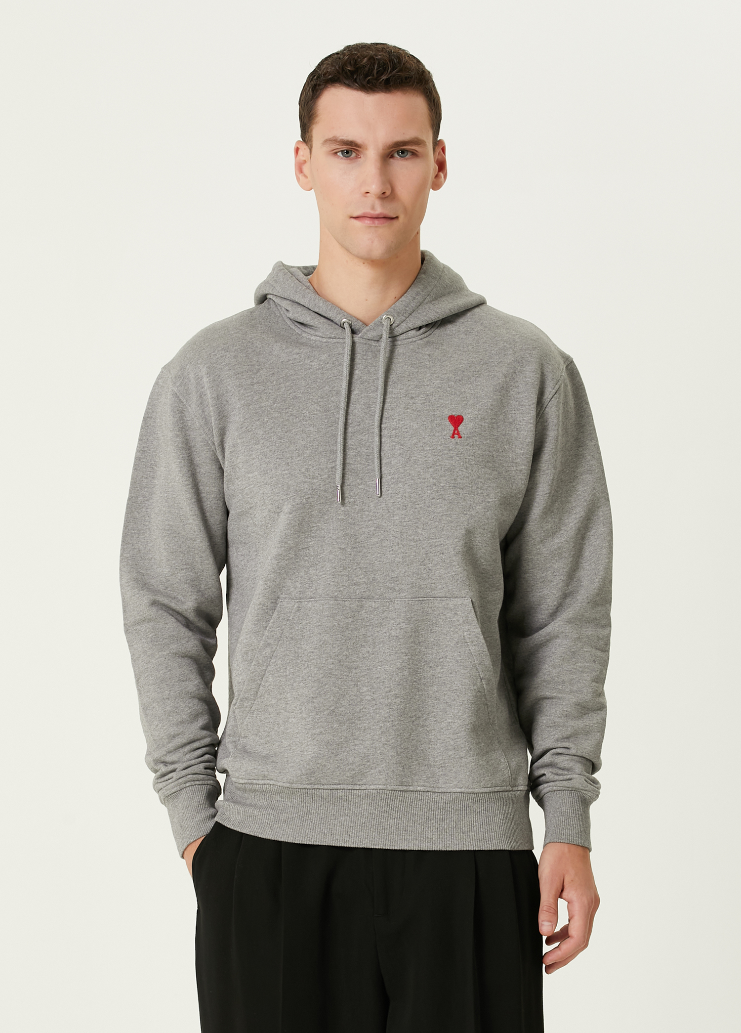 Gri Logo Nakışlı Sweatshirt