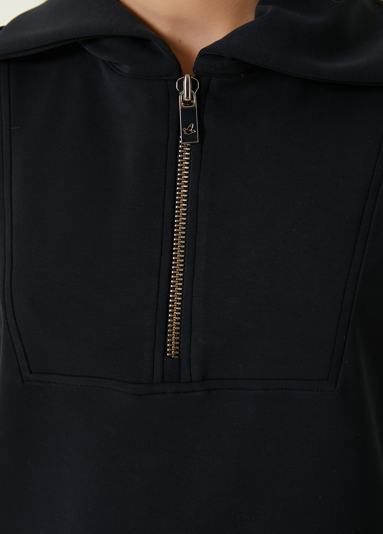 Siyah Kısa Kollu Sweatshirt_4