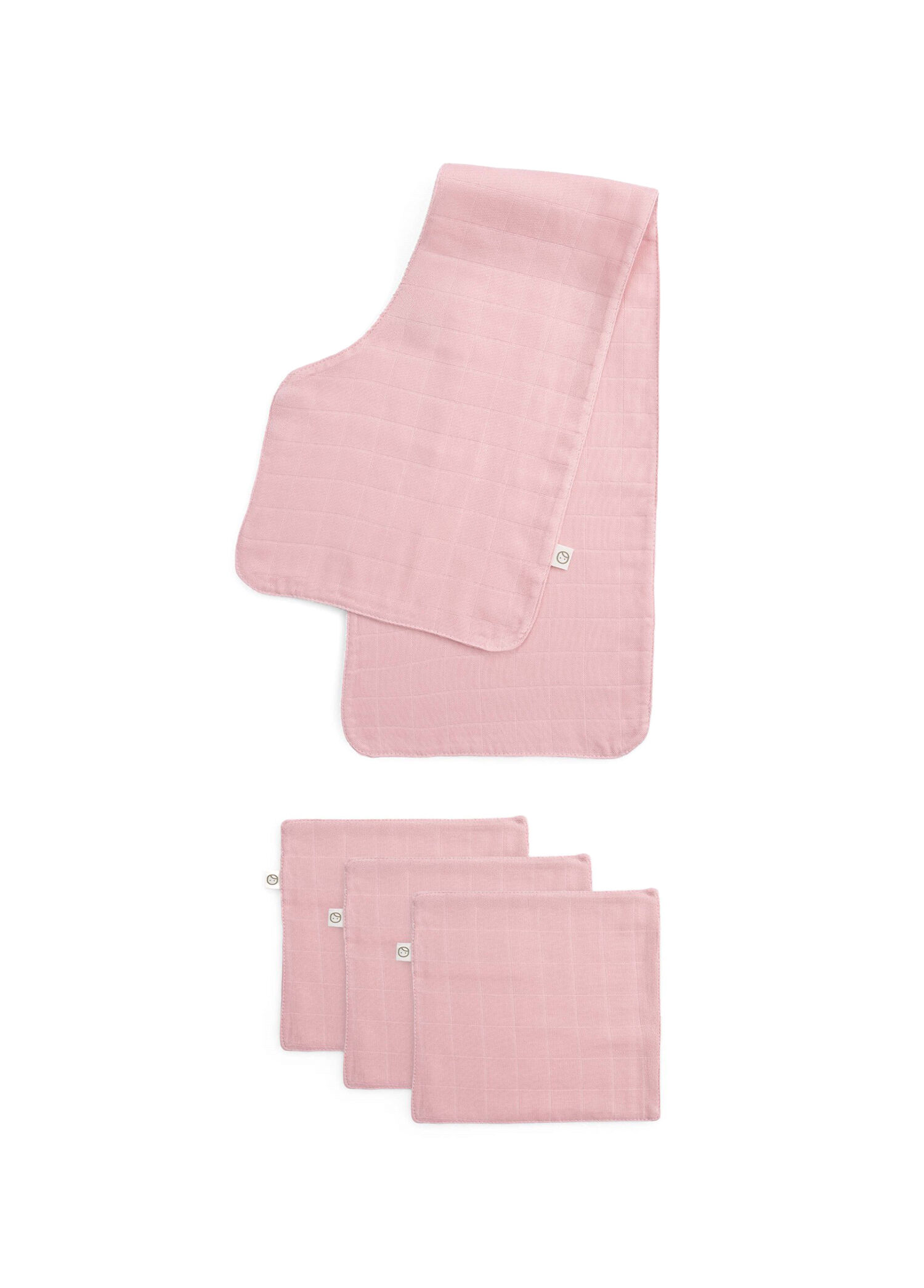 Pembe Organik Pamuk Müslin Bebek Omuz Ağız Bezi Seti