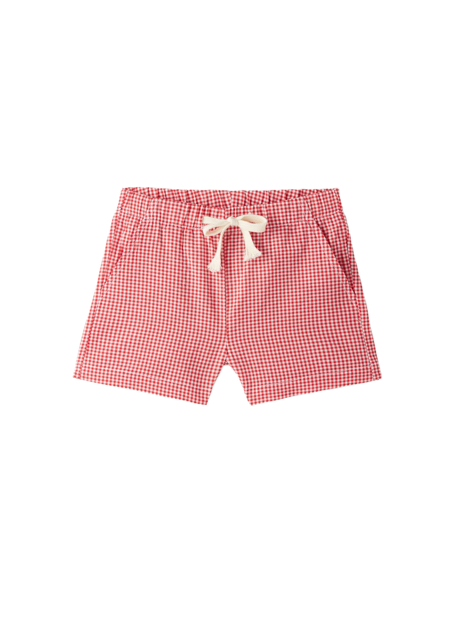 Kırmızı Pötikareli Unisex Çocuk Şort