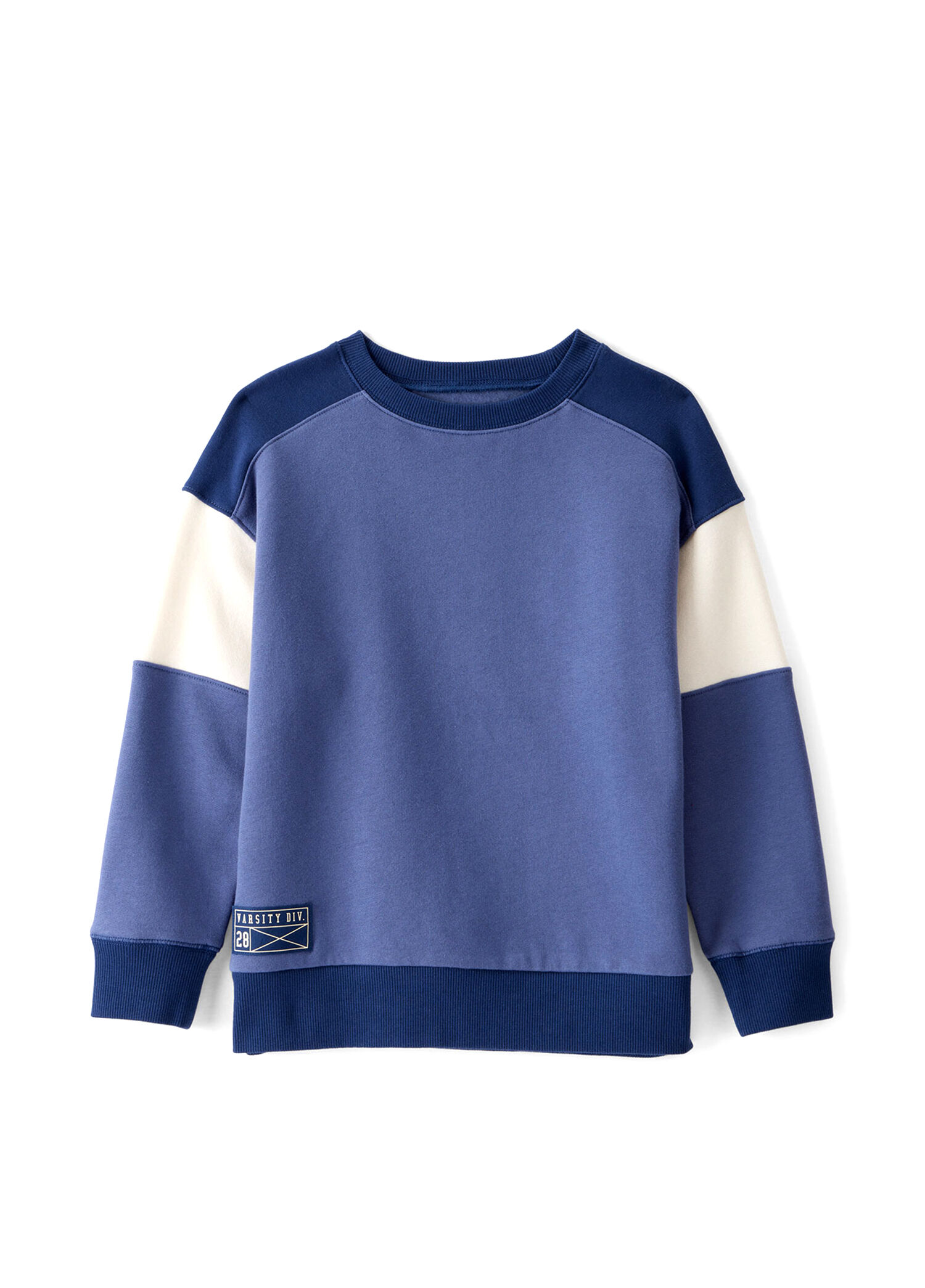 Lacivert Renk Bloklu Uzun Kollu Erkek Çocuk Sweatshirt