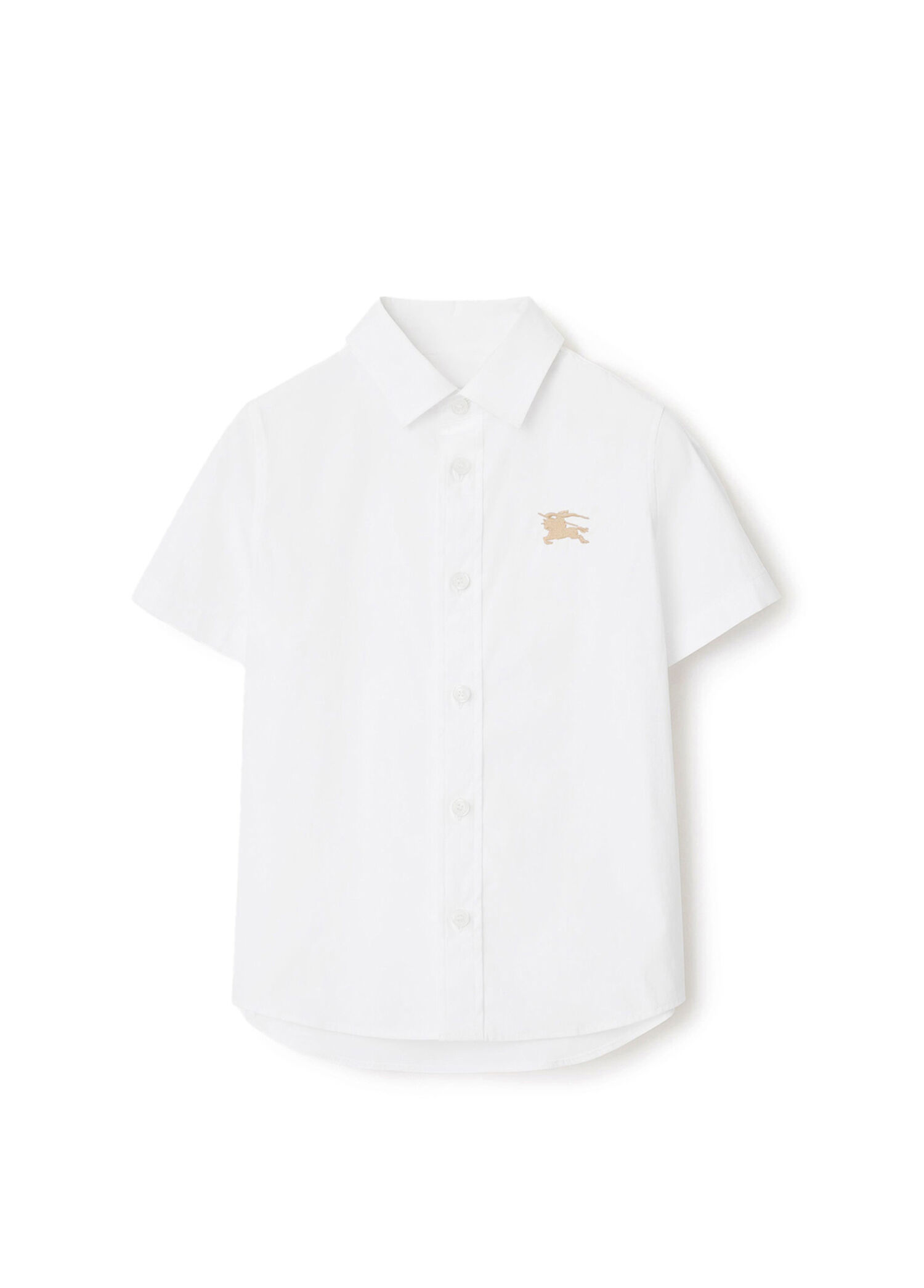 Owen Stretch Cotton Beyaz Pamuklu Kısa Kollu Unisex Çocuk Gömlek