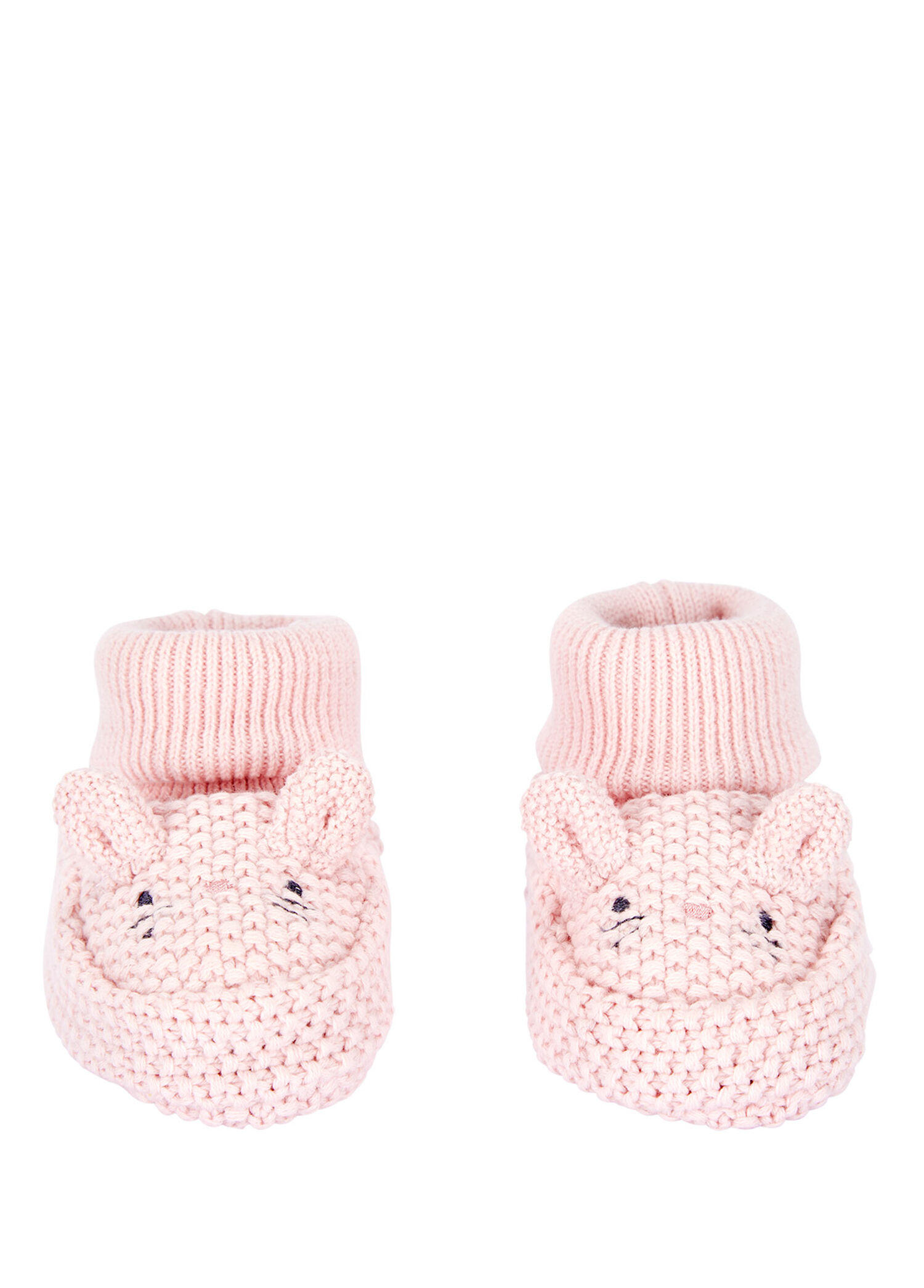 Pembe Tavşan Figürlü Pamuklu Kız Bebek Patik