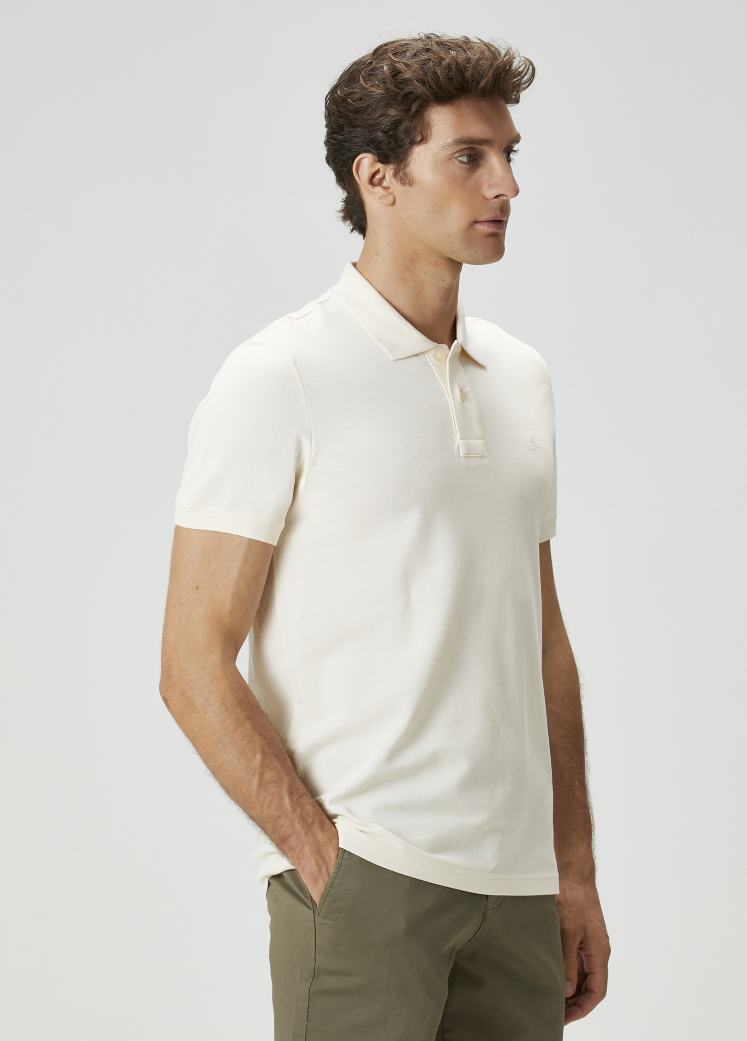 Ekru Polo Yaka T-shirt_2