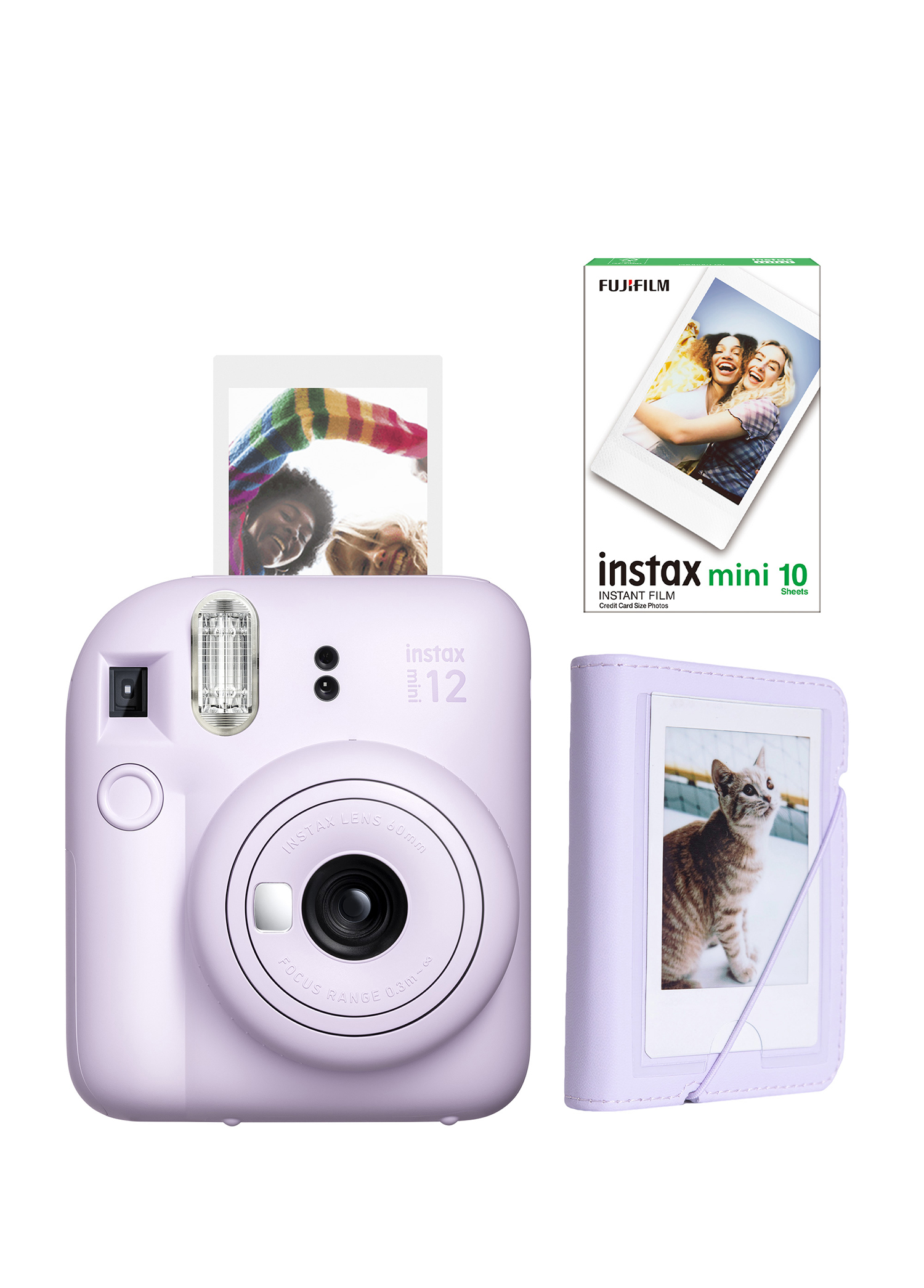 Instax Mini 12 Lila Fotoğraf Makinesi + 10'lu Film ve Mini Albüm Seti