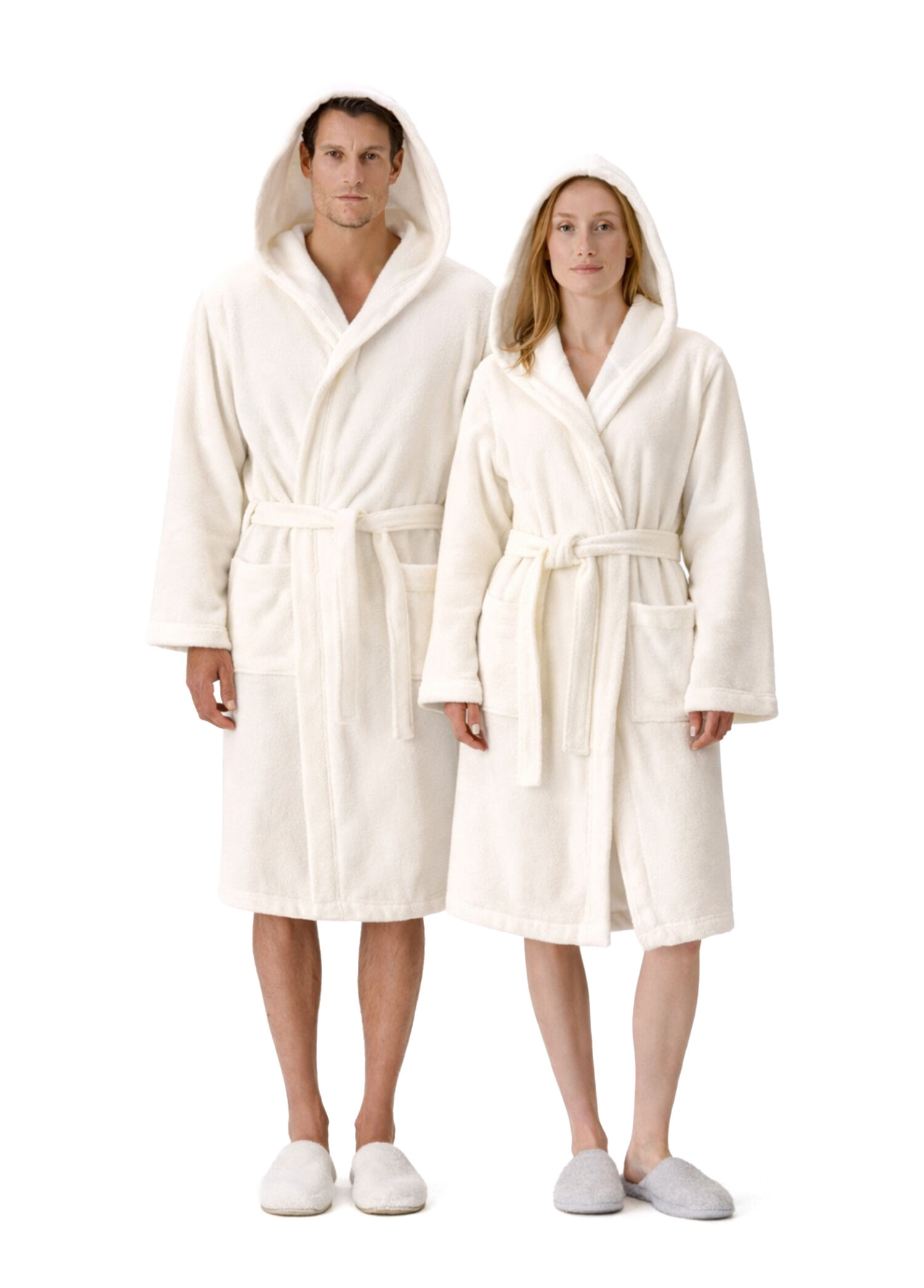 Miro Ekru %100 Pamuk Unisex 2'li Bornoz Takımı