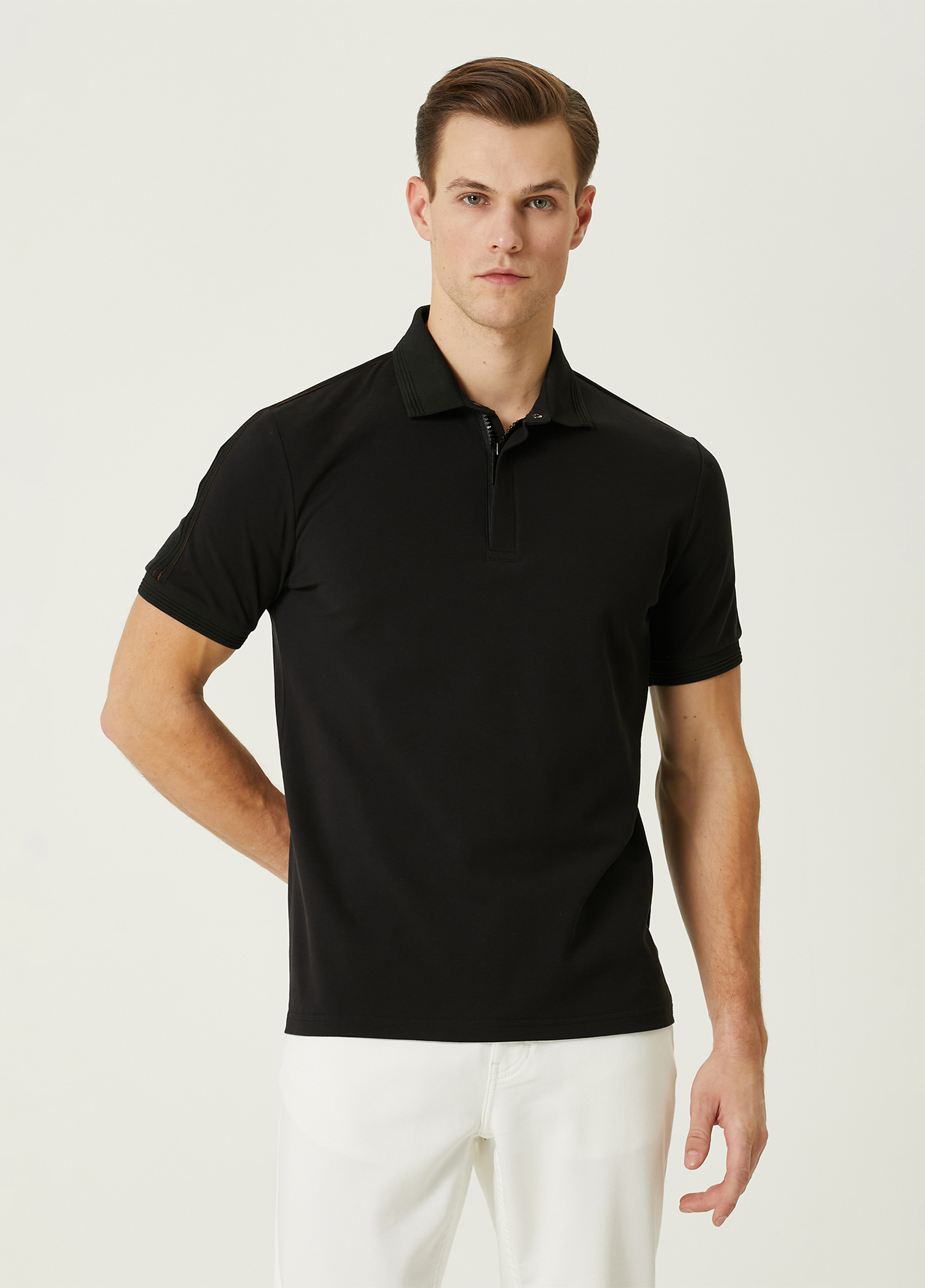 Siyah Polo Yaka T-shirt