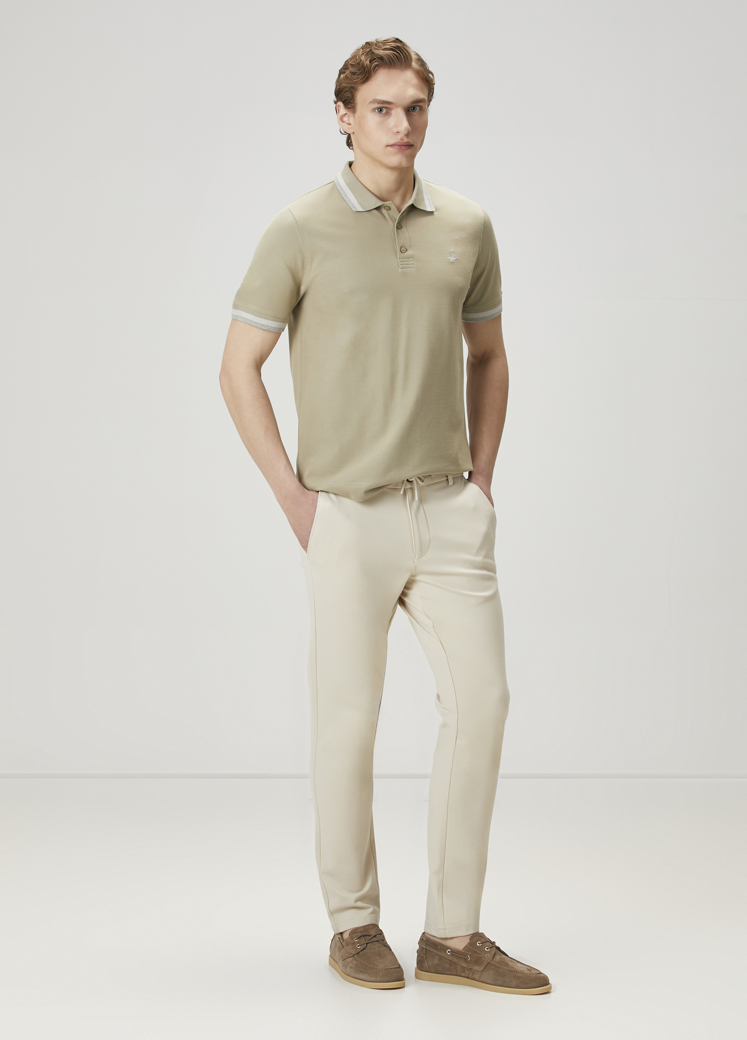 Açık Haki Polo Yaka T-shirt_2