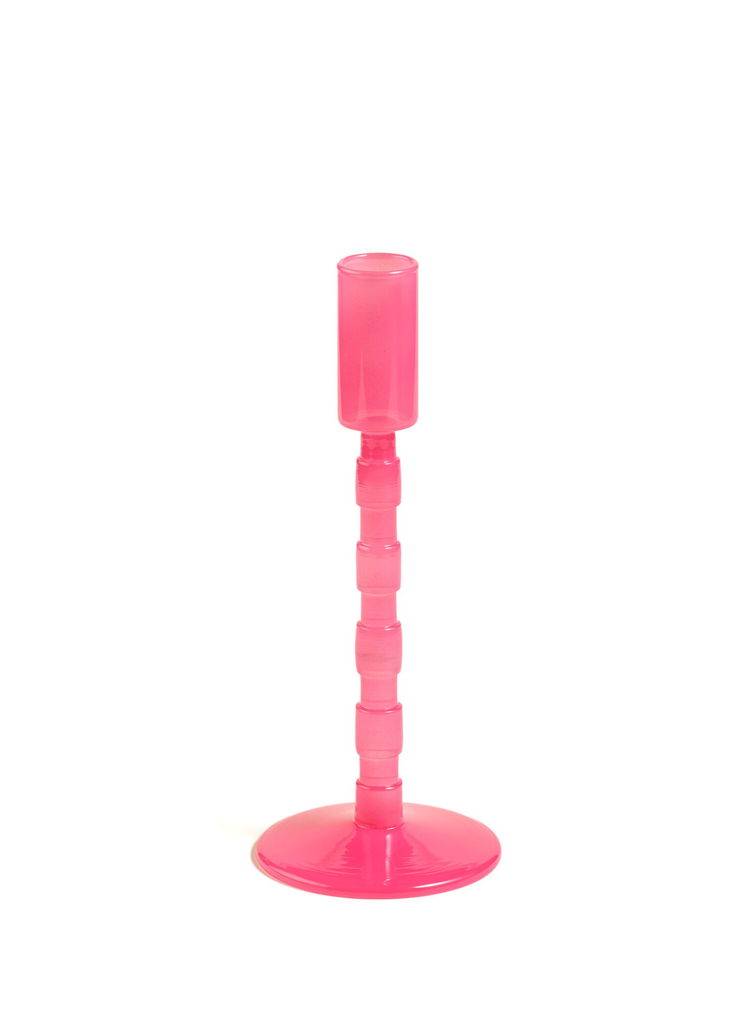 Aravalı Pembe Borosilikat Cam Şamdan